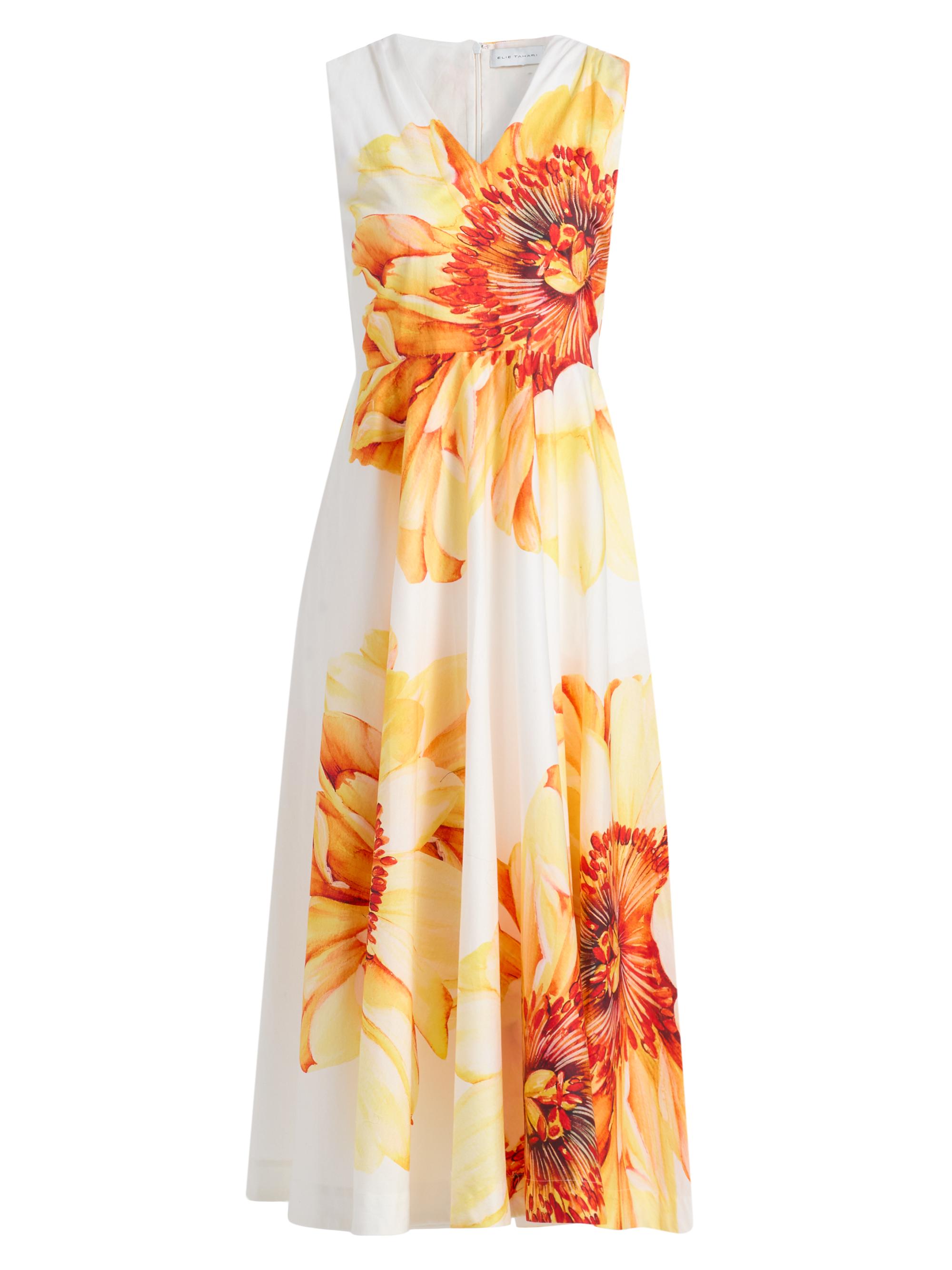 Elie Tahari Women's The Ines Spring Meadow Cotton Midi-Dress - Spring Meadow