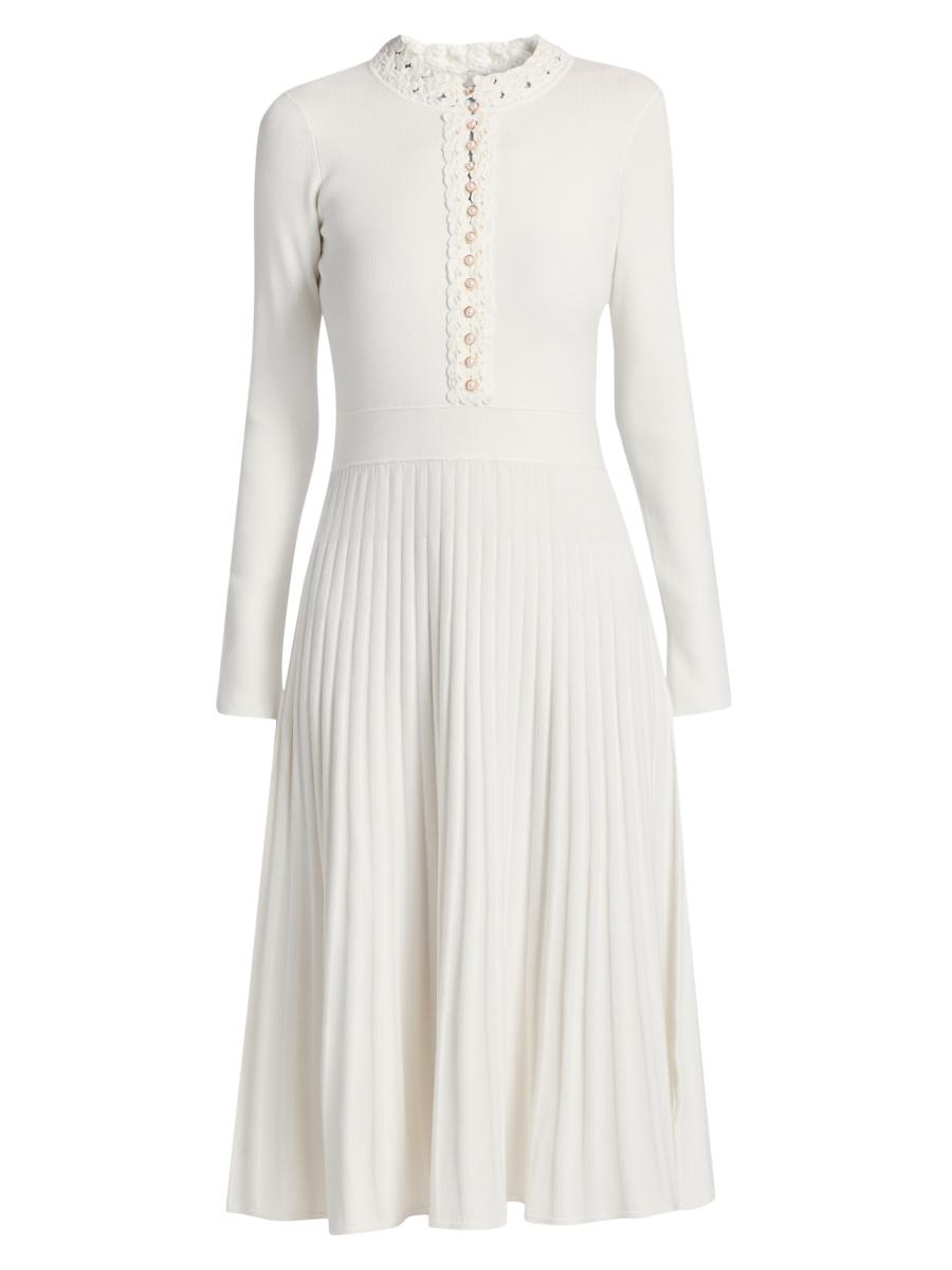 Elie Tahari The Jan Pleated Midi-Sweaterdress | Saks Fifth Avenue