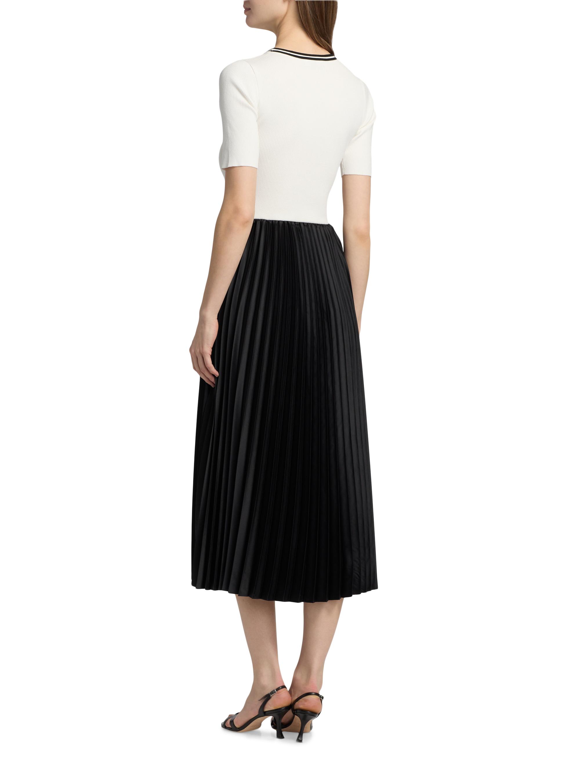 Elie Tahari Spring The Mave Mixed Media Sweater Dress | Saks Fifth