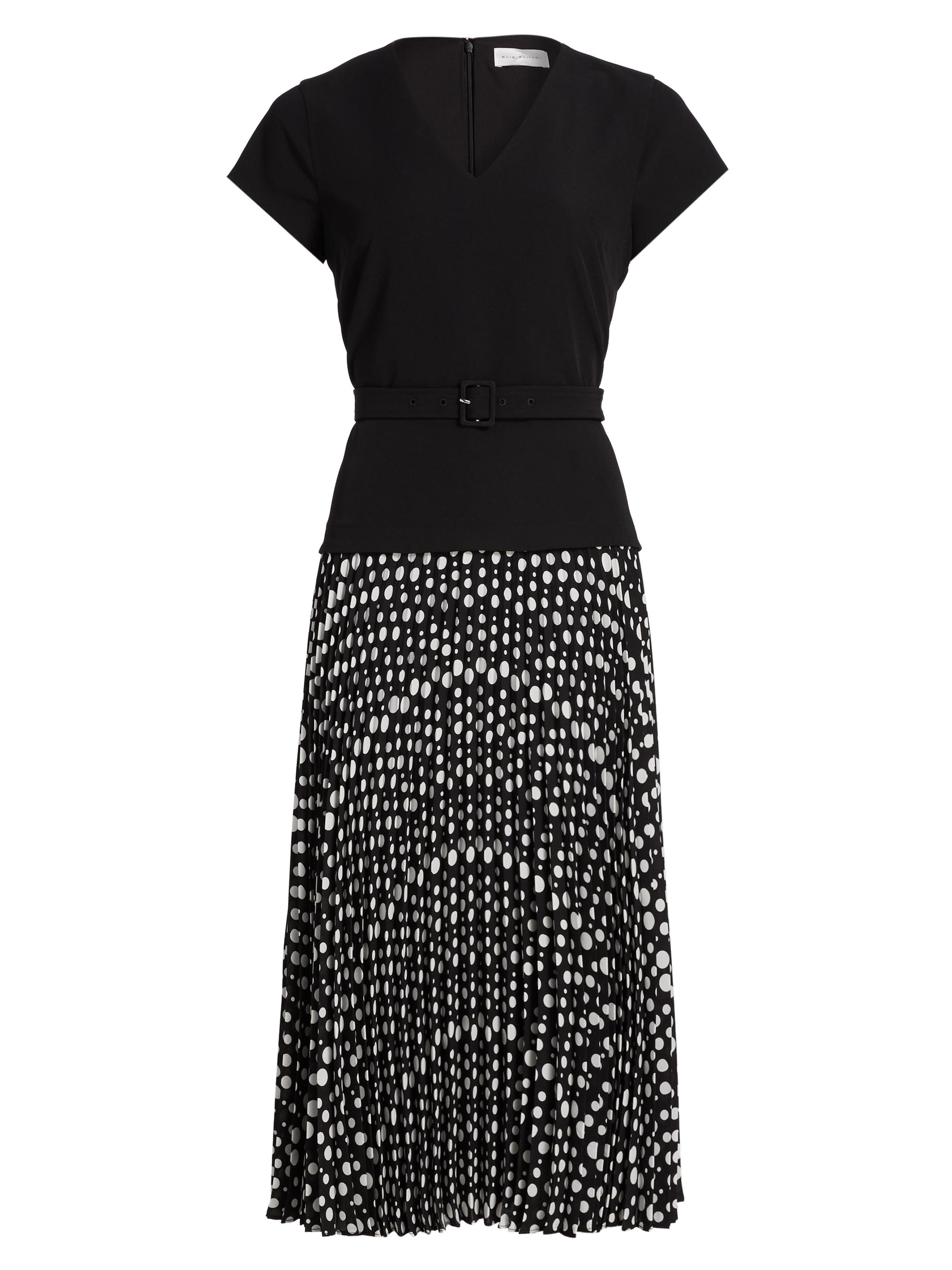 The Nina Polka Dot Combo Midi-Dress