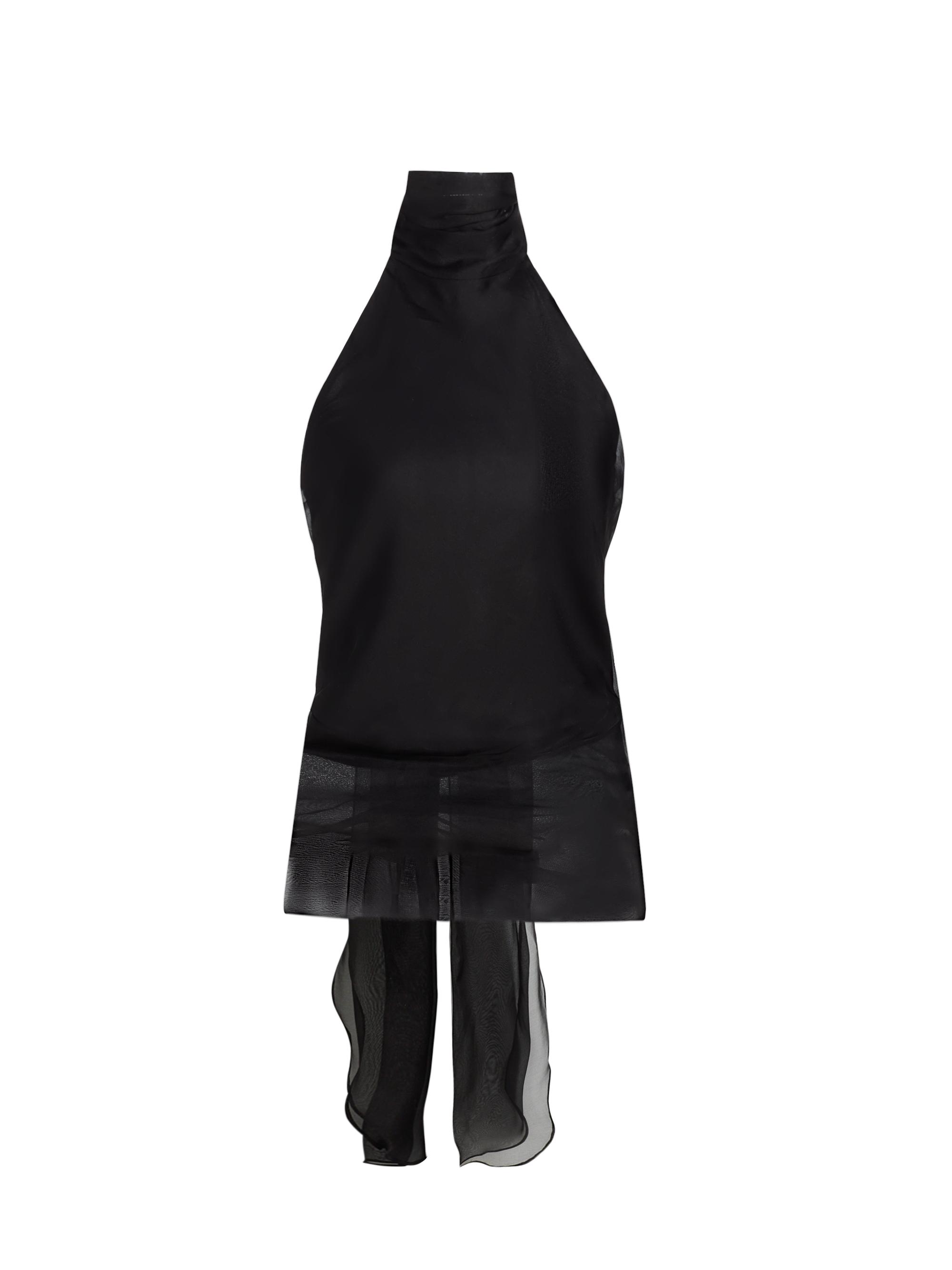 Prabal Gurung Women's Silk Organza Halter Top - Black