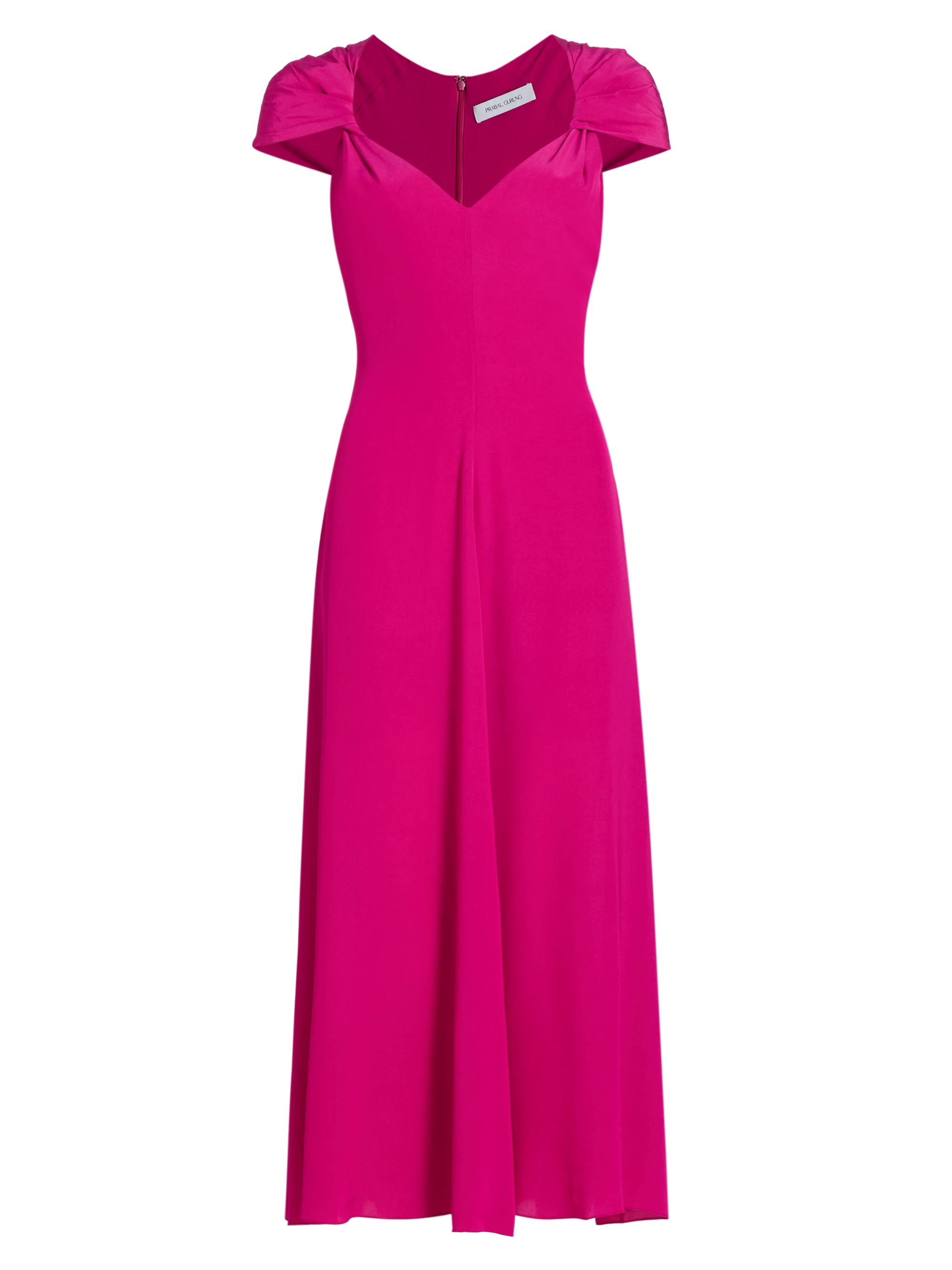 Prabal Gurung Women's Twist Cap-Sleeve Gown - Fuchsia
