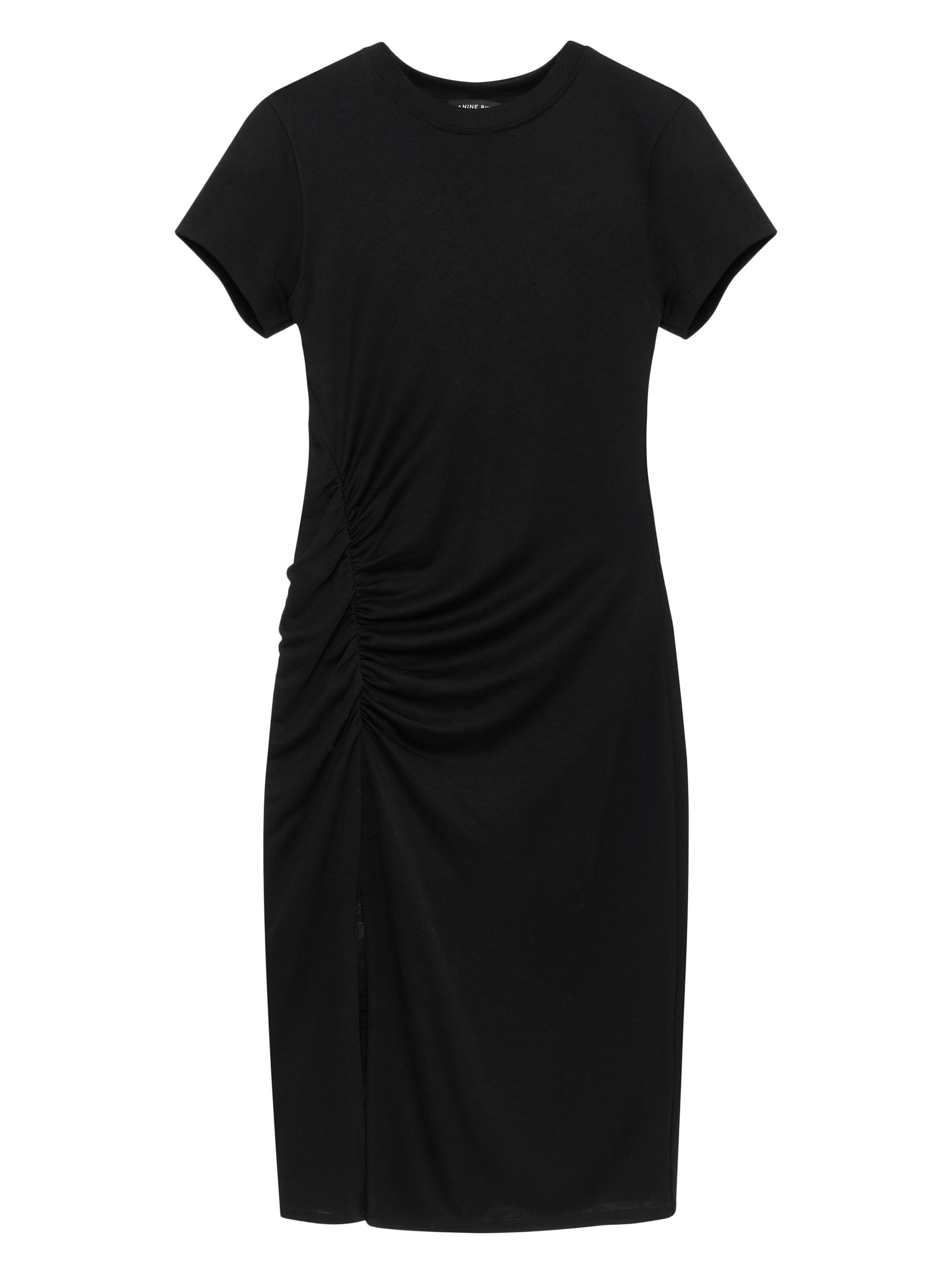 Anine Bing Women's Vida Ruched Midi-Dress - Black