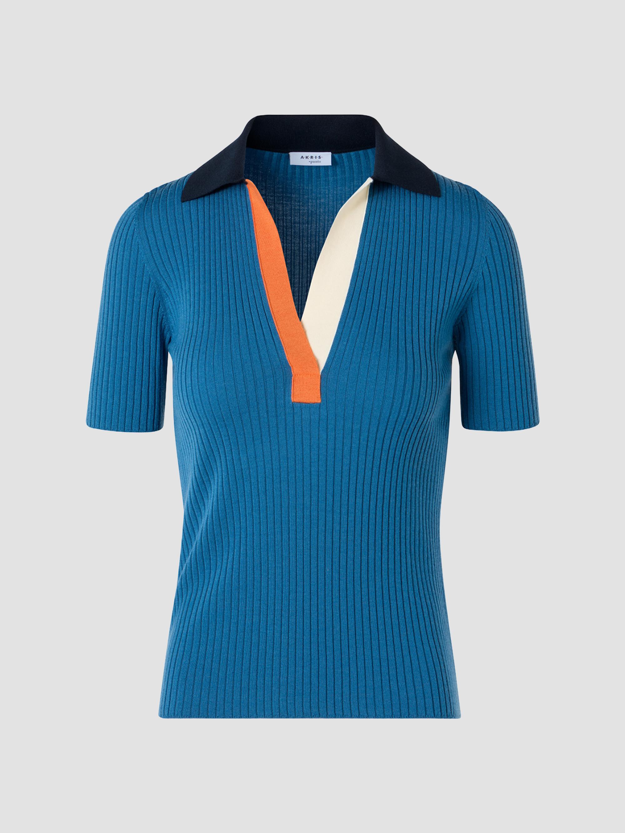 Akris punto Women's Rib-Knit Wool Short-Sleeve Polo Shirt | Thumbnail 7