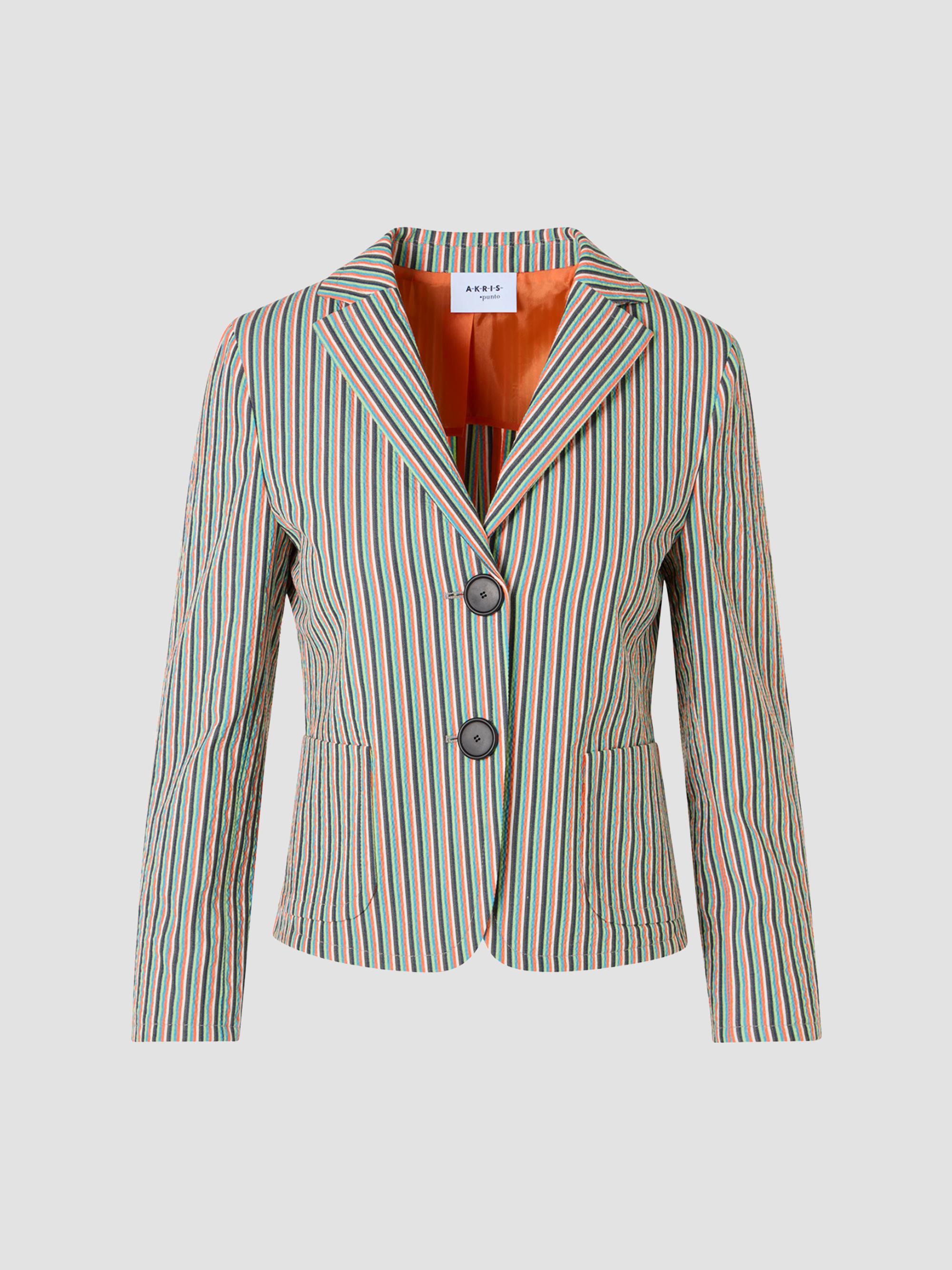 Akris punto Women's Seersucker Stripe Stretch-Cotton Blazer | Thumbnail 8