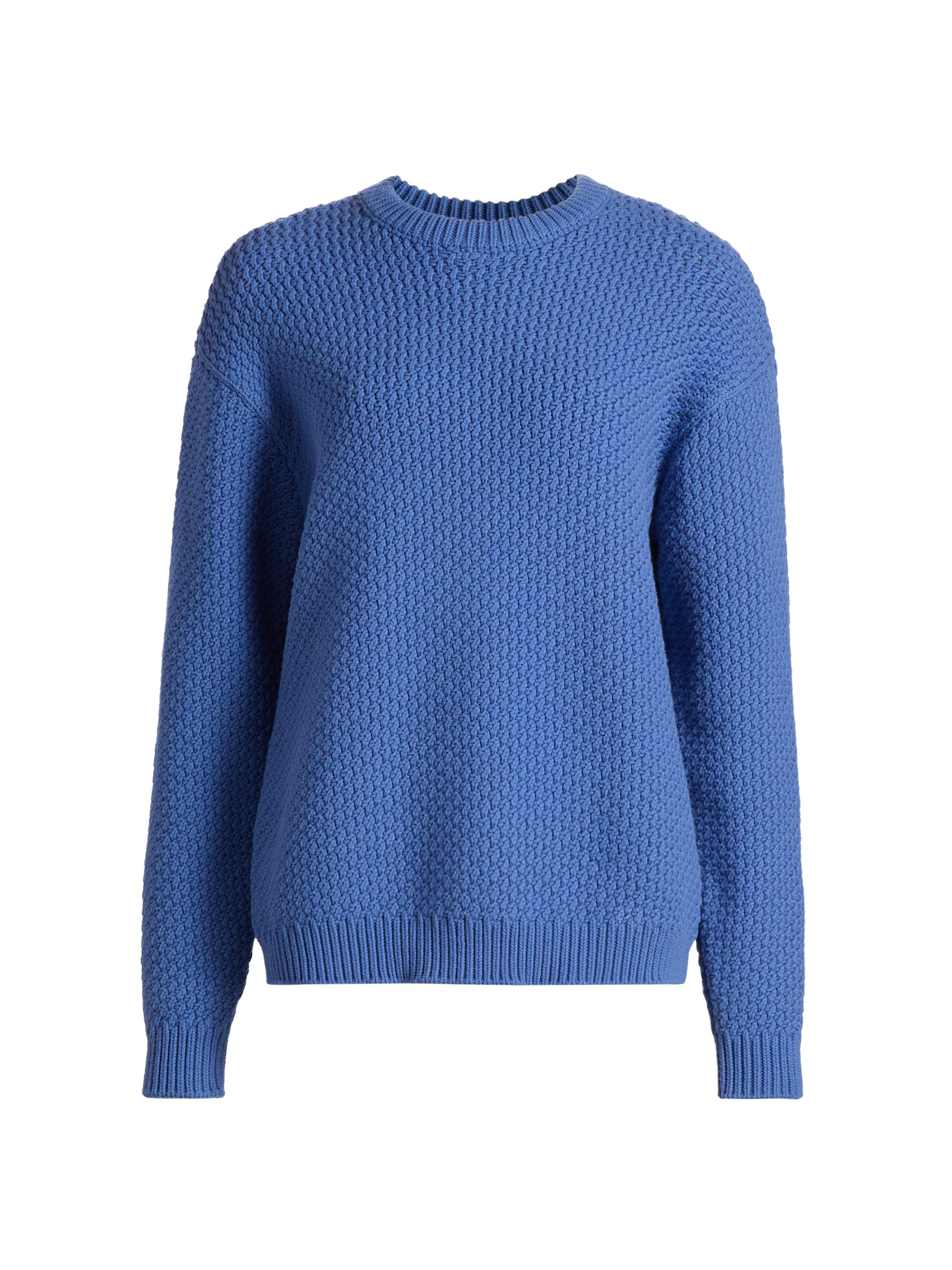 FRAME Women's The Regatta Textured Crewneck Sweater - Royal Blue