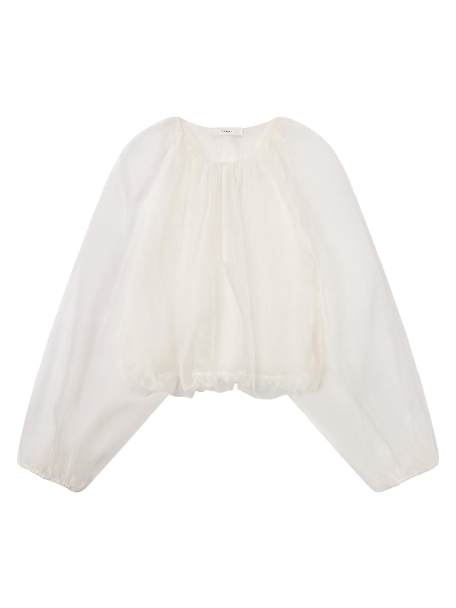 Frame Women's The Sheer Balloon Blouse In White