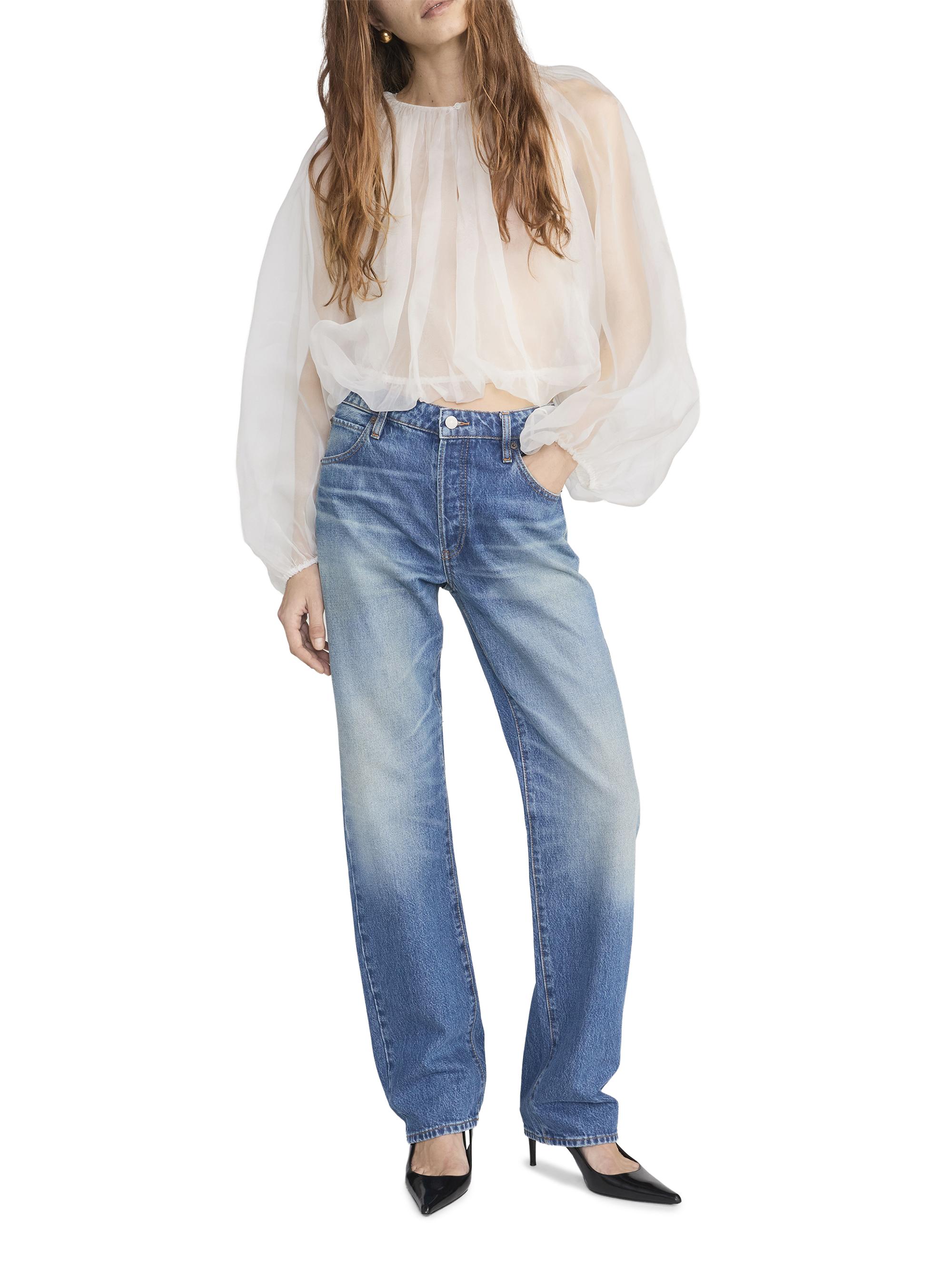 FRAME Women's The Sheer Balloon Blouse - Cream