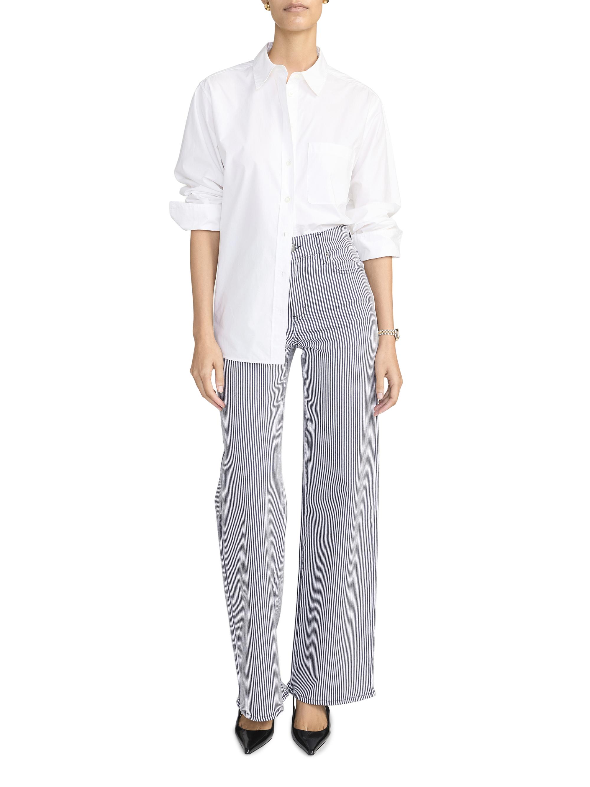 FRAME Women's Le Slim Palazzo Striped Jeans - Navy Stripe