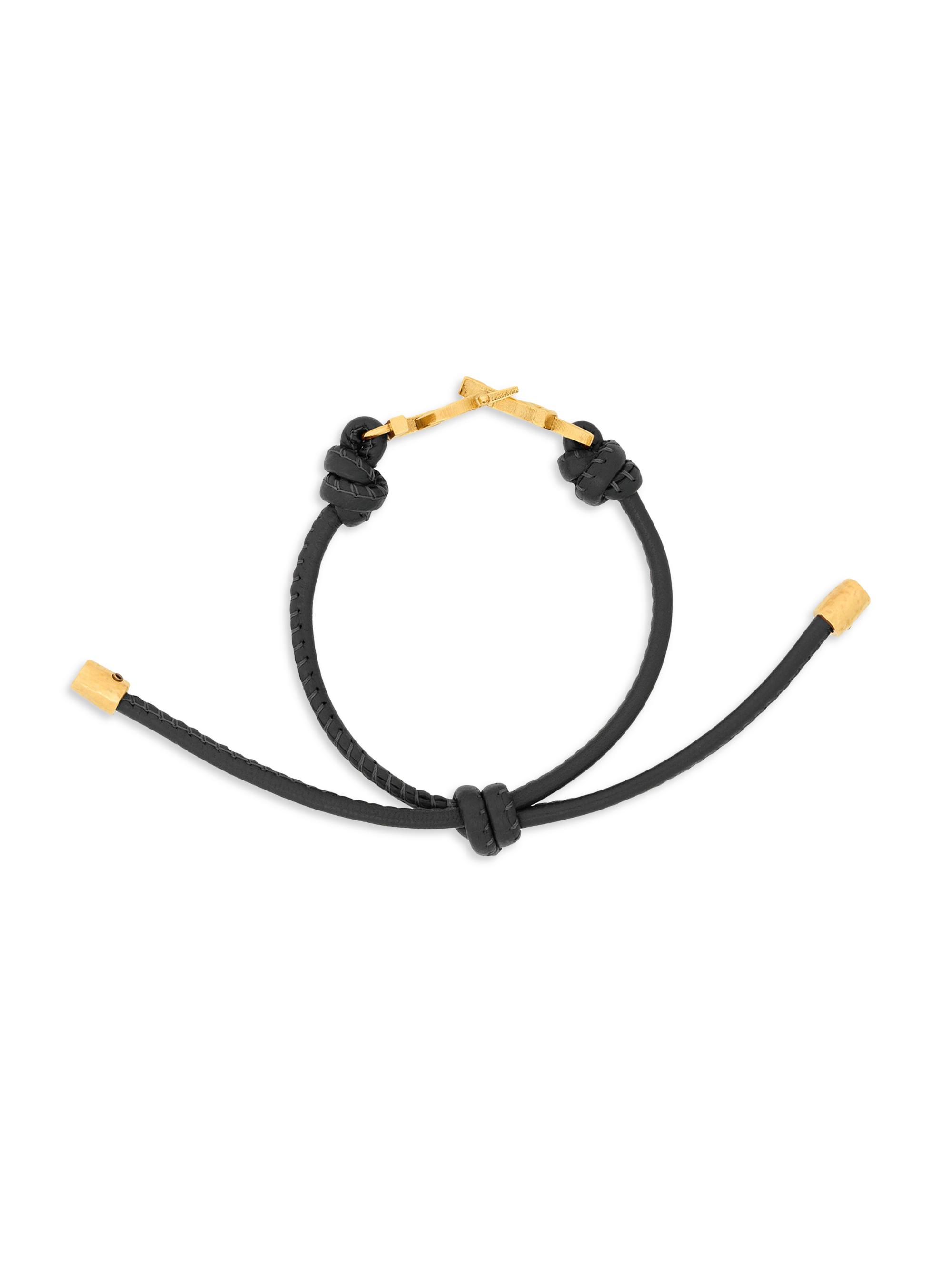Saint Laurent Cassandre Cord Bracelet in Leather | Saks Fifth Avenue