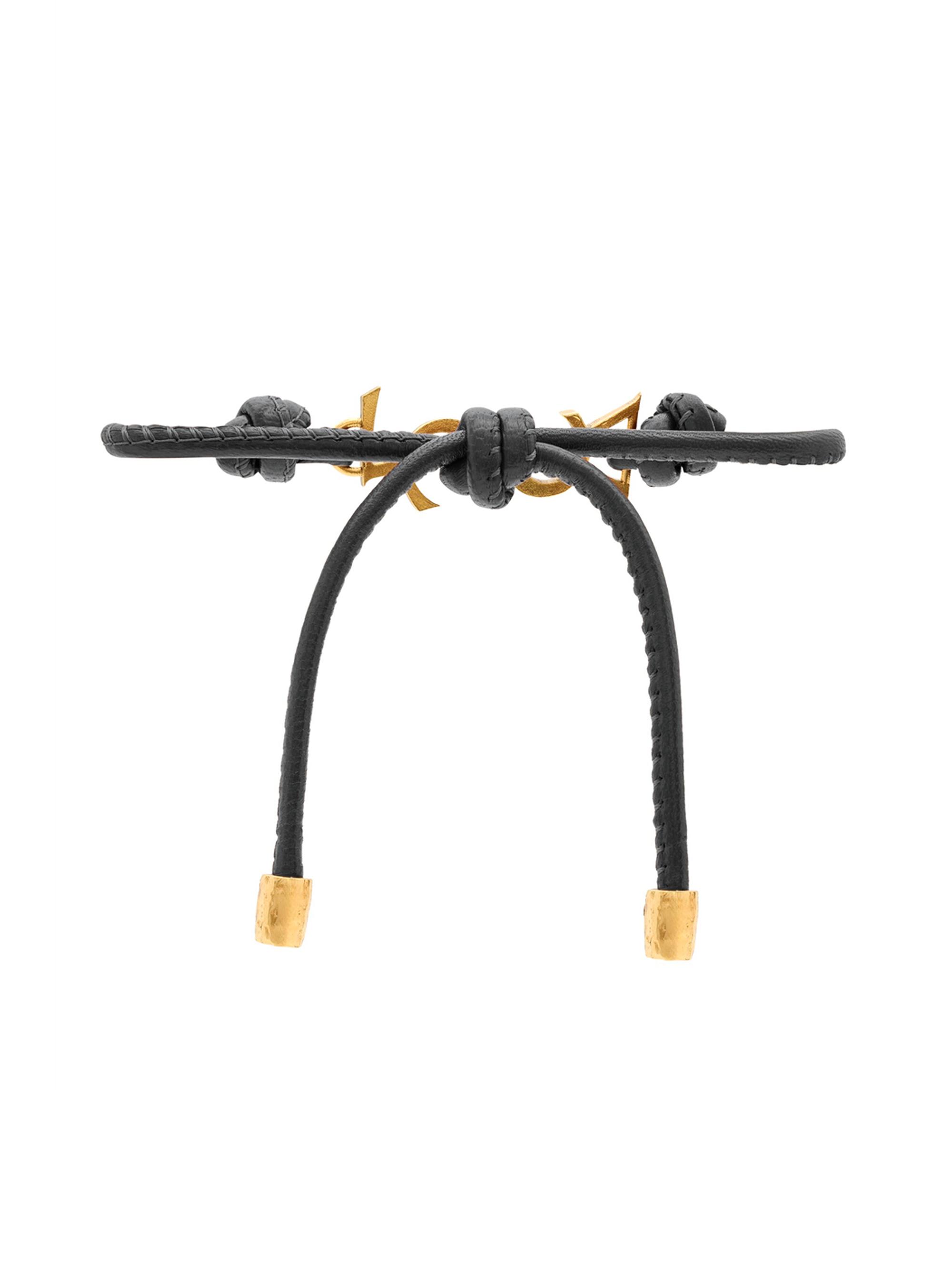 アクセンダ　ルーティナー Saint Laurent Cassandre Cord Bracelet in Leather | Saks Fifth Avenue