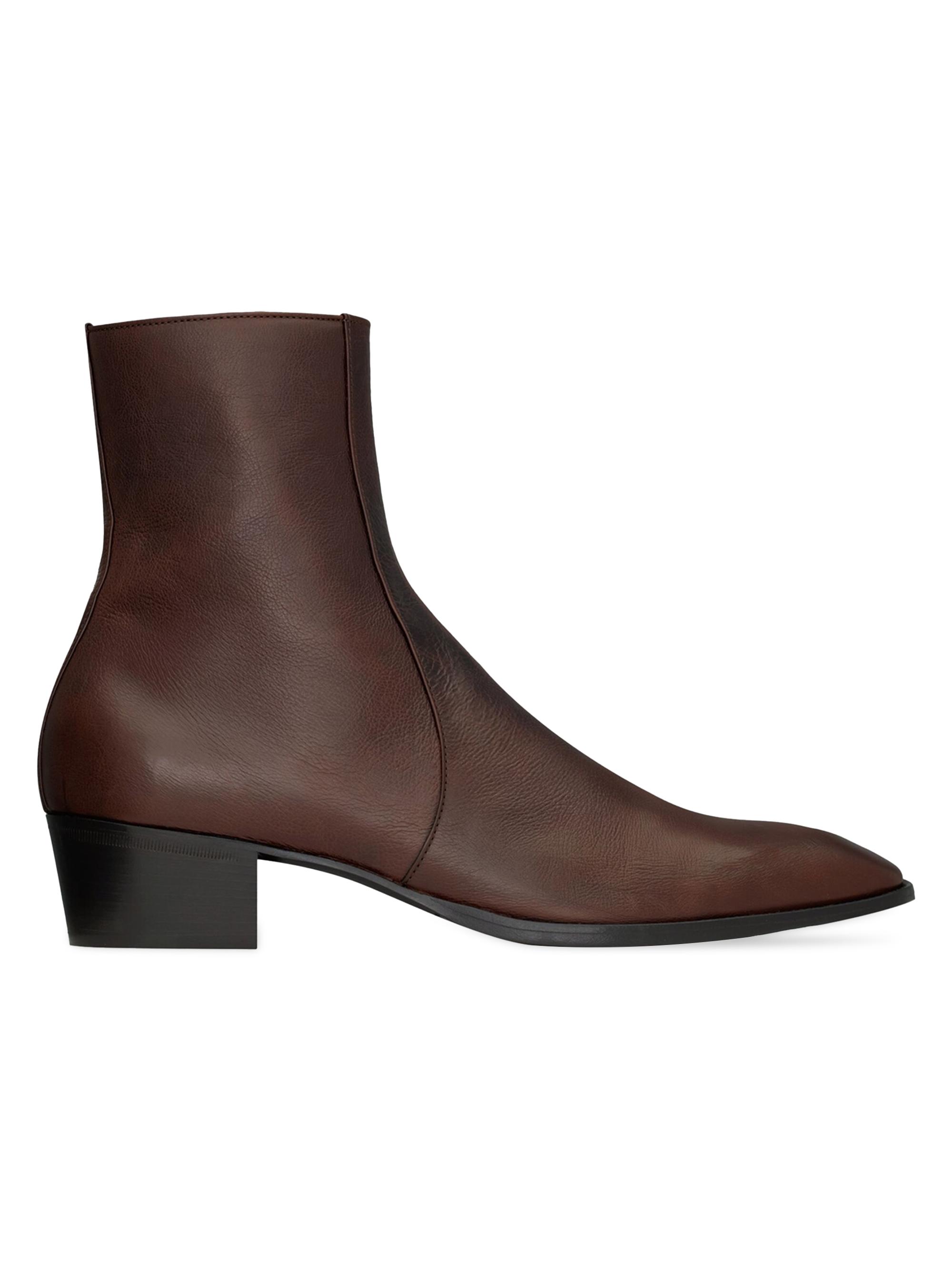 Saint Laurent Men's Stanton Boots in Grained Leather - Paris Brown