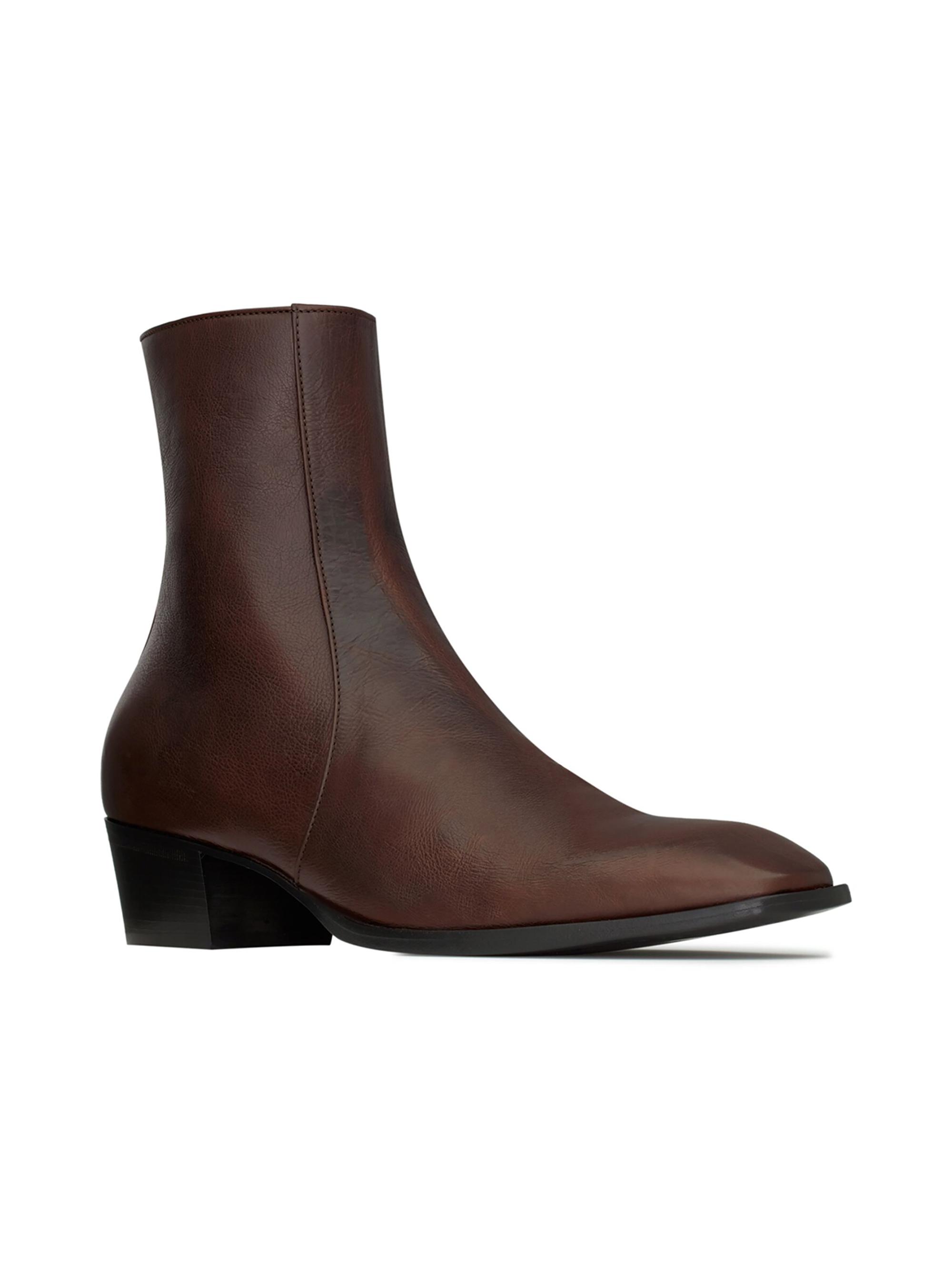 ソ*ト様 Saint Laurent ウエスタンブーツ Saint Laurent Stanton Boots in Grained Leather | Saks Fifth Avenue