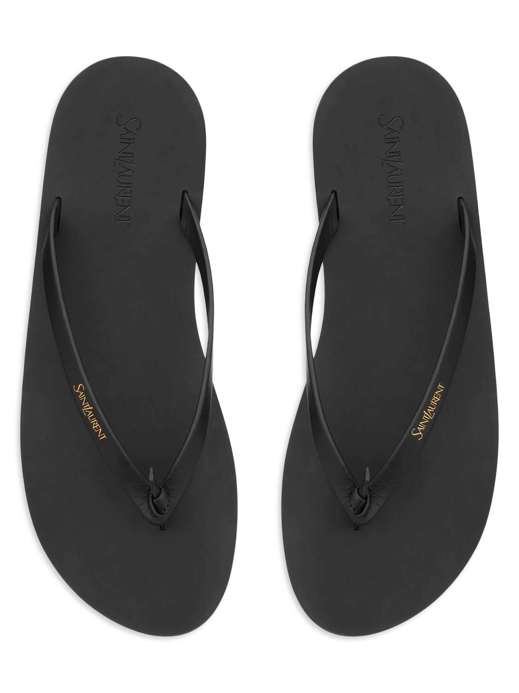 Saint Laurent ビーチサンダル Saint Laurent Pool Flip-Flops in Smooth Leather | Saks Fifth Avenue