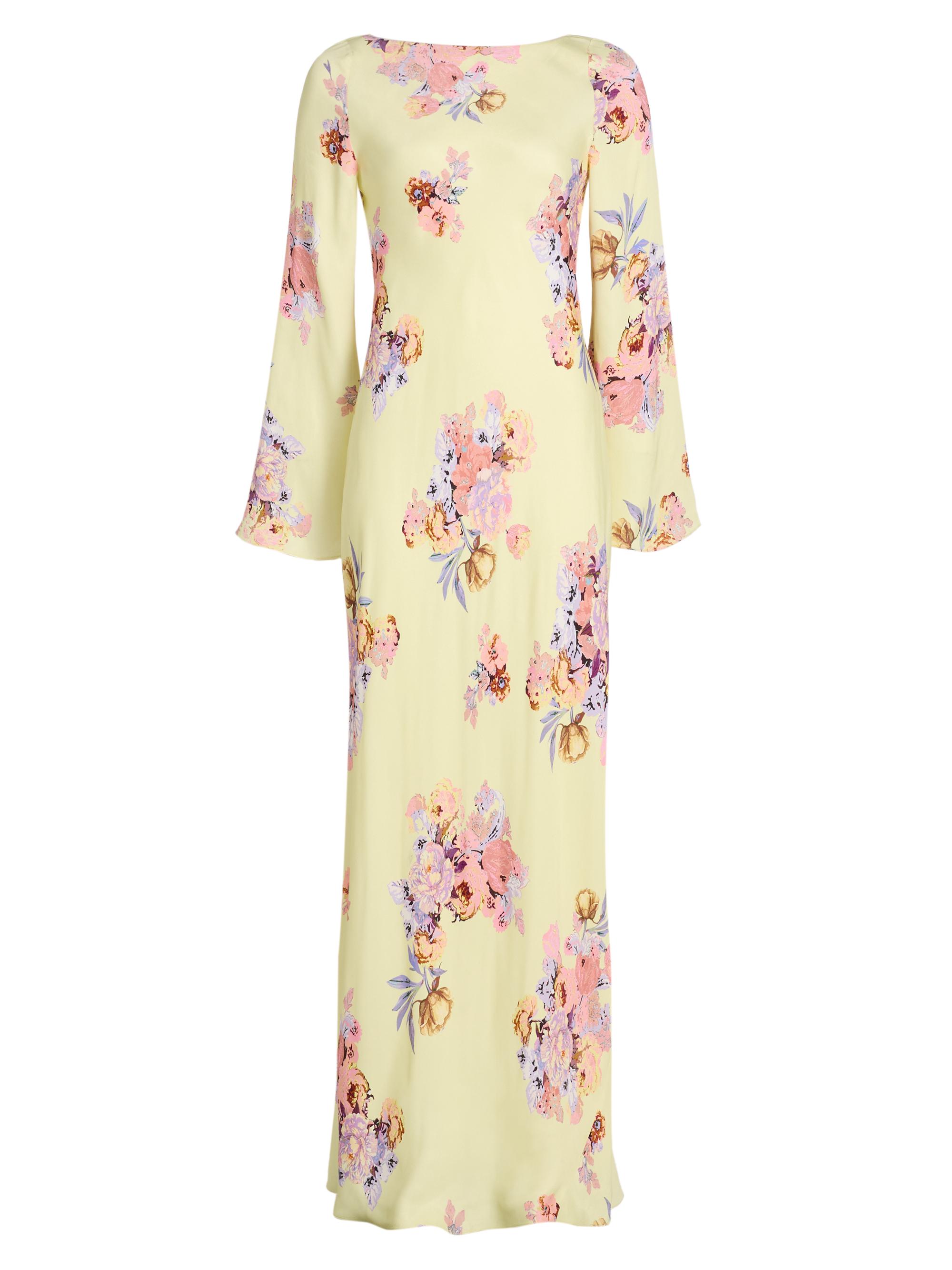 Hemant & Nandita Women's Floral Trumpet Gown - Yellow