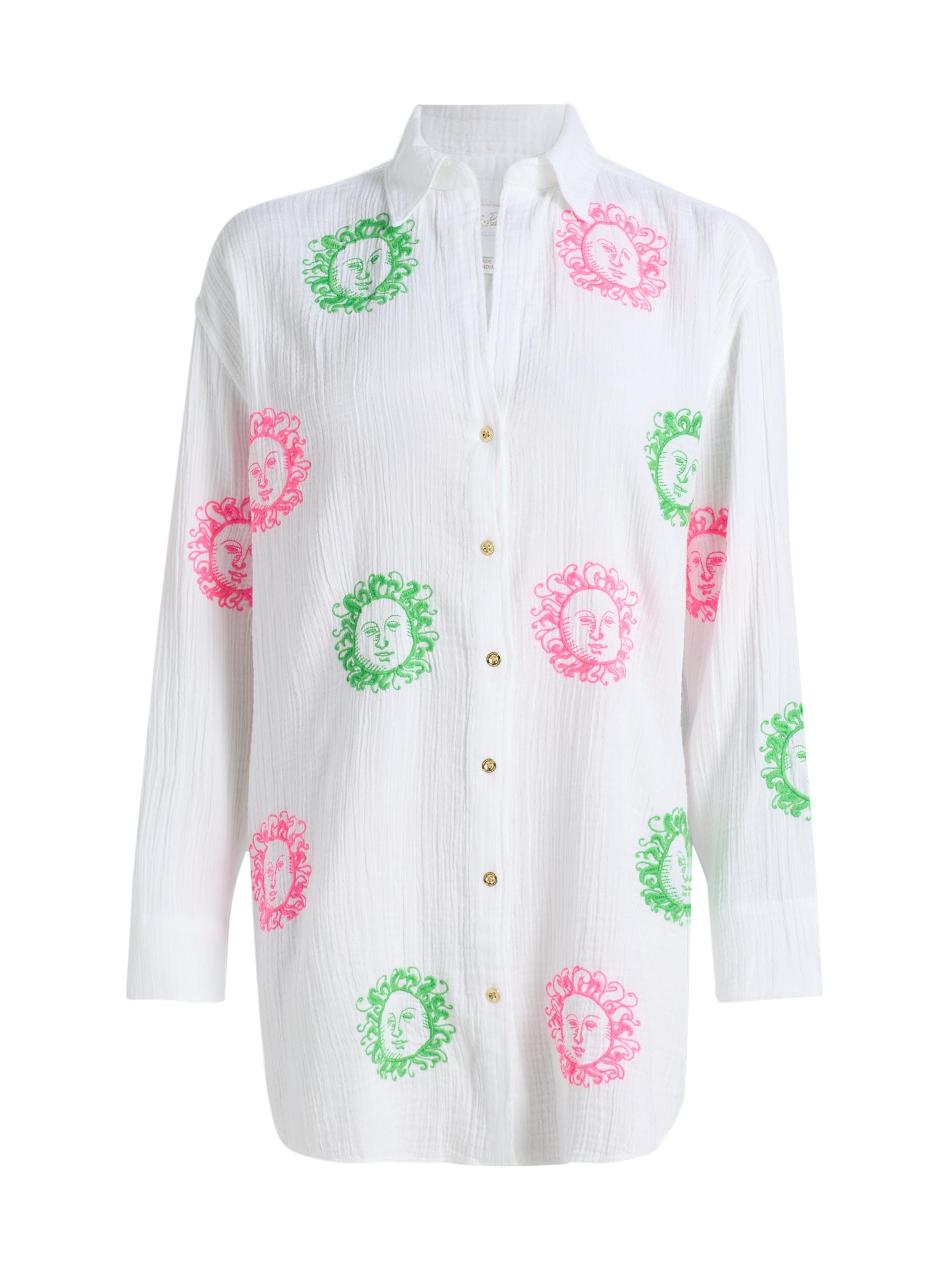 Kwitney Embroidered Cover-Up Shirt
