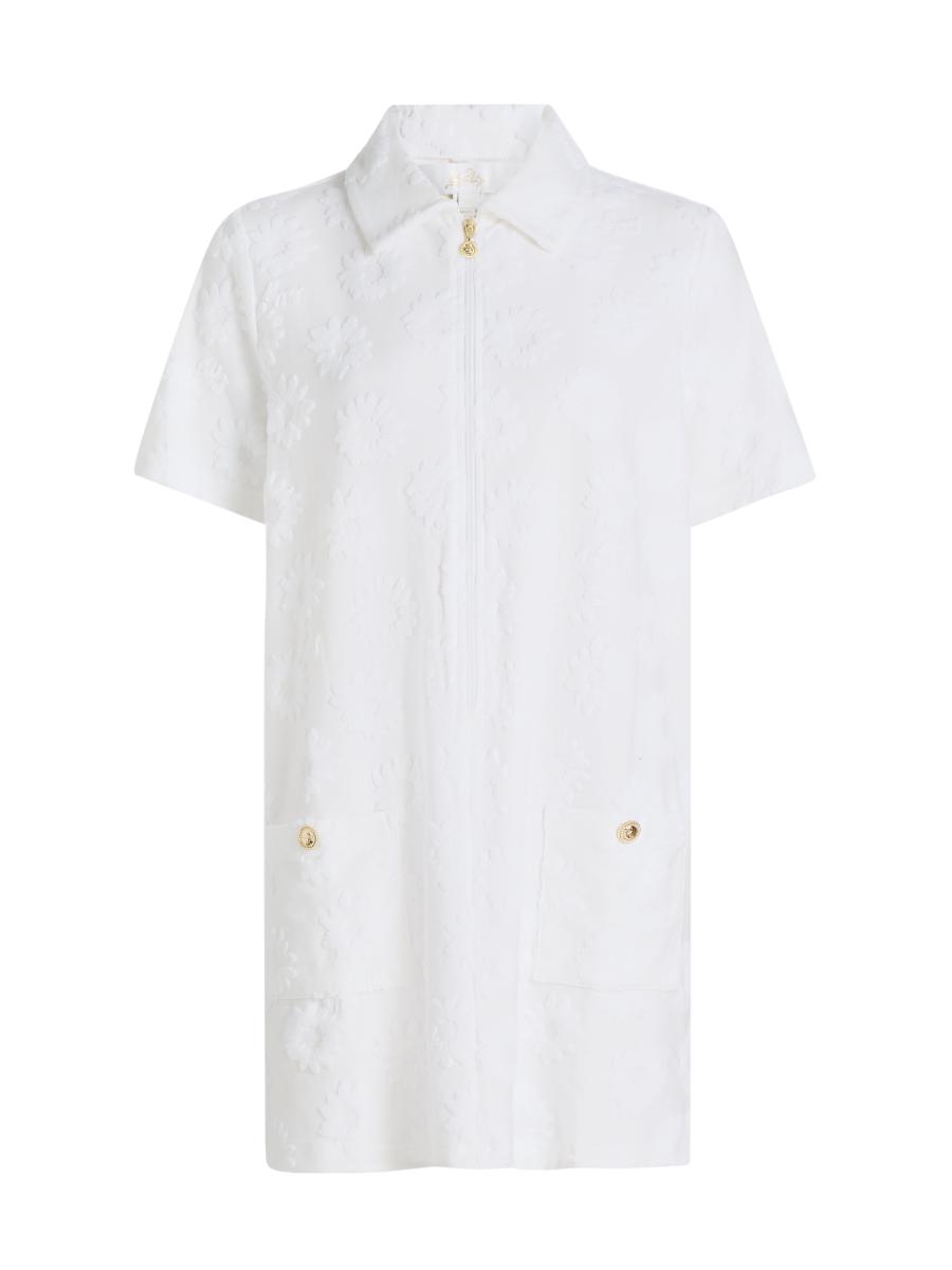 Lilly Pulitzer Brayton Short Sleeve Terry Cover-up In White
