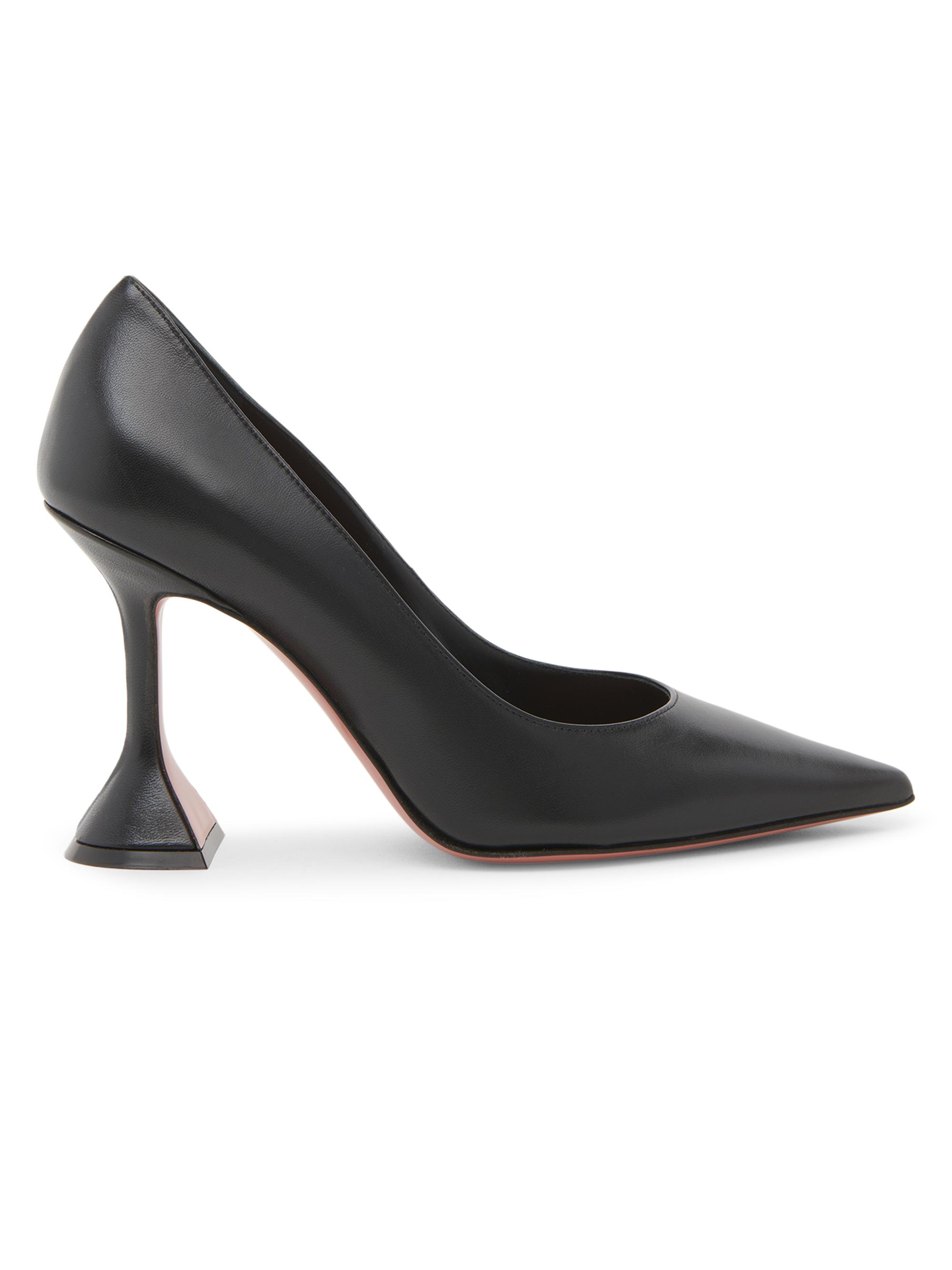 Amina Muaddi Women's Ami 95MM Leather Pumps - Black Nappa
