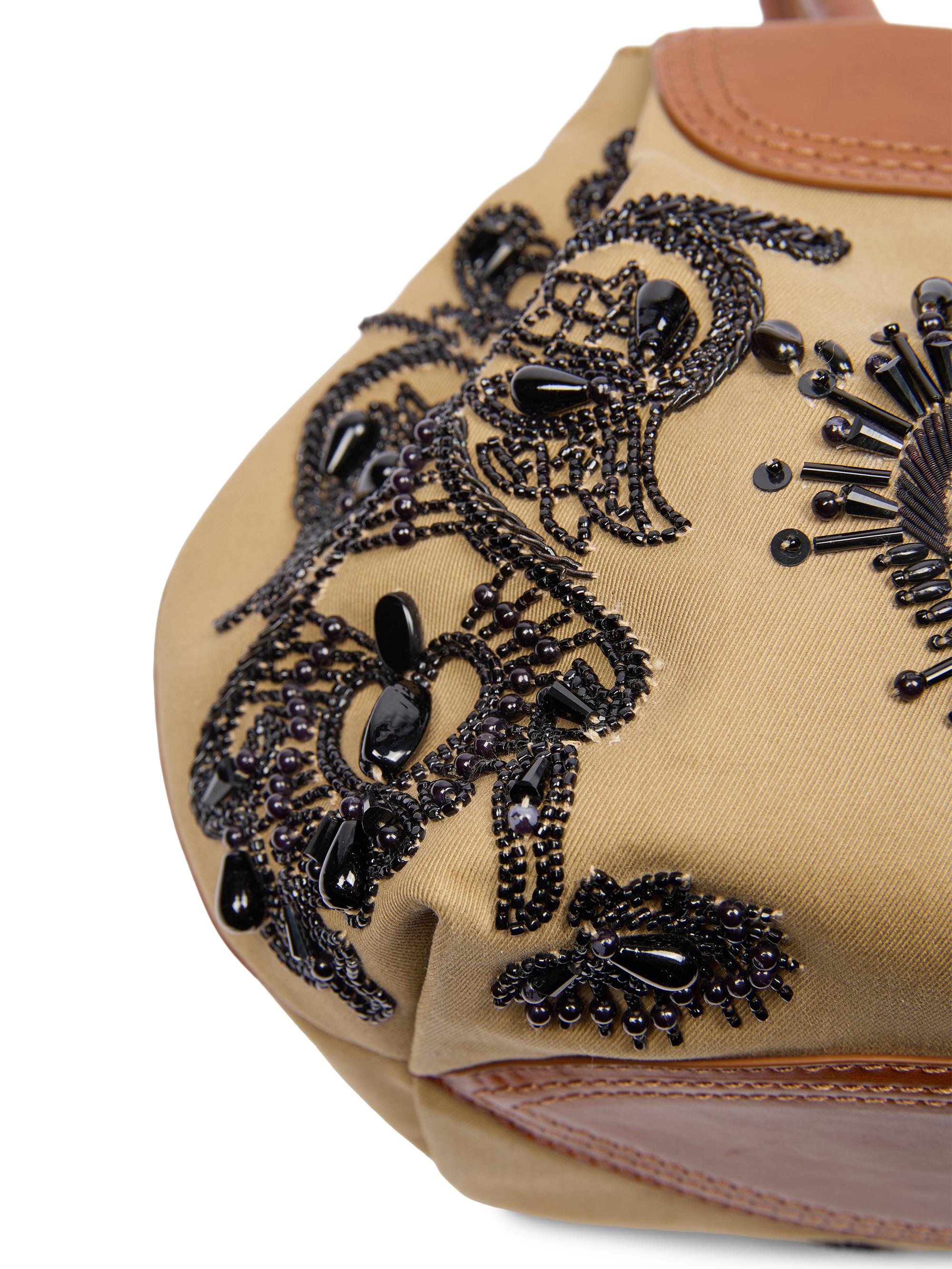 Dries Van Noten Women's  Embellished Cotton Tote Bag - Camel | Thumbnail 7