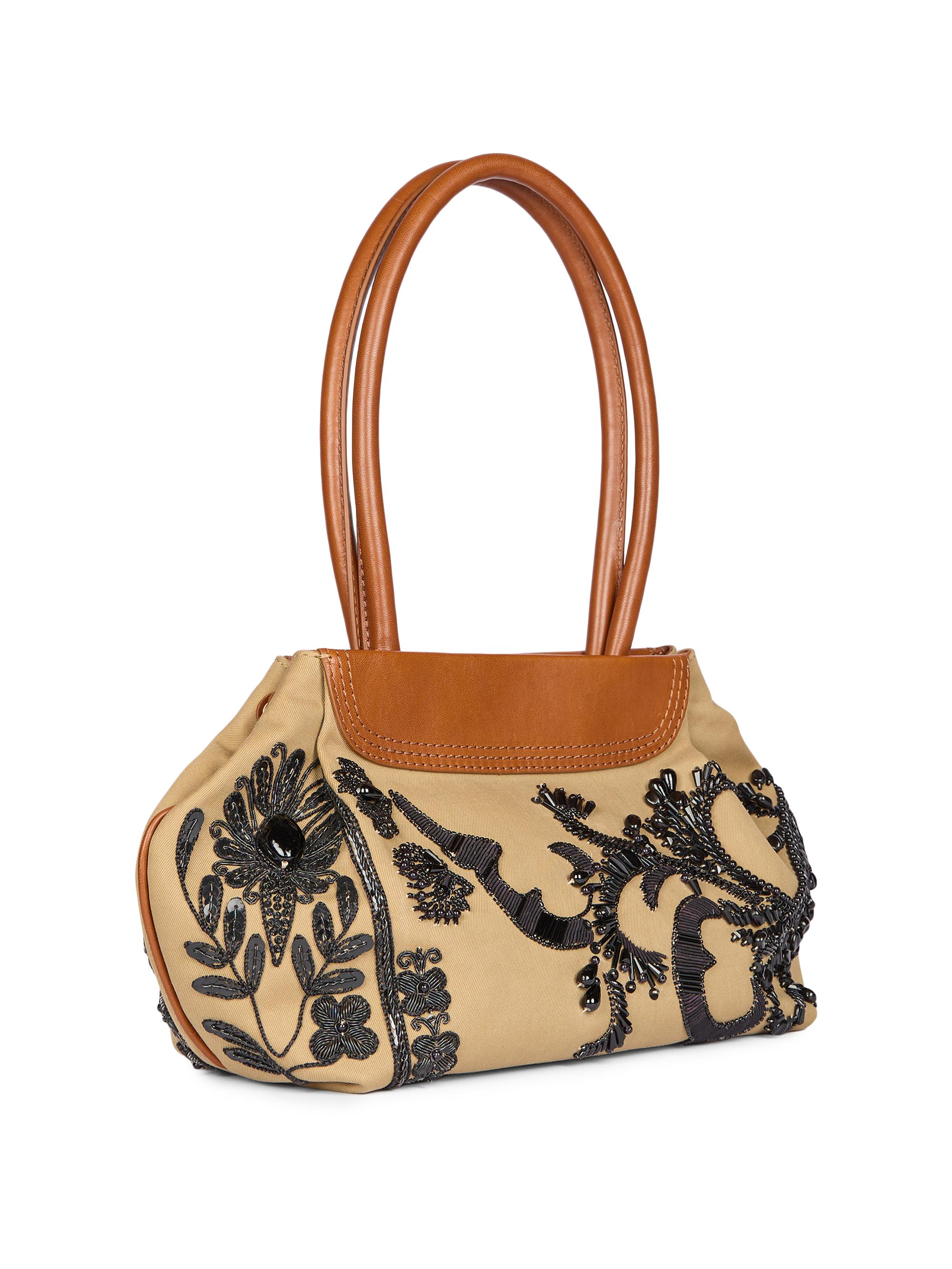 Dries Van Noten Women's  Embellished Cotton Tote Bag - Camel | Thumbnail 8