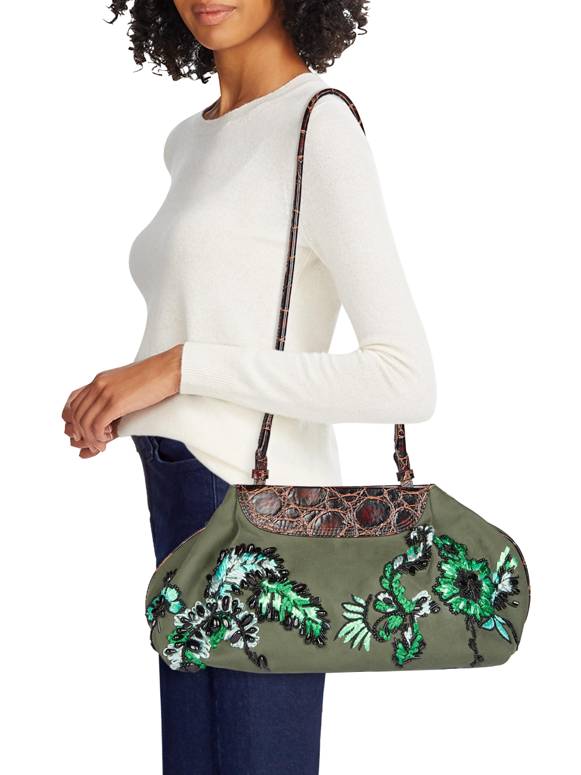 Dries Van Noten Medium Embroidered Cotton Clutch | Saks Fifth Avenue