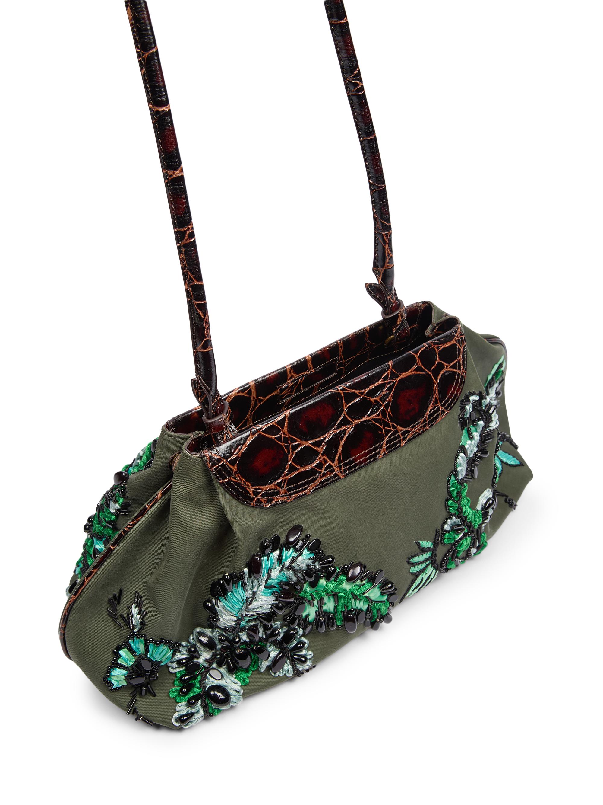 Dries Van Noten Women's Medium Embroidered Cotton Clutch - Bottle | Thumbnail 4