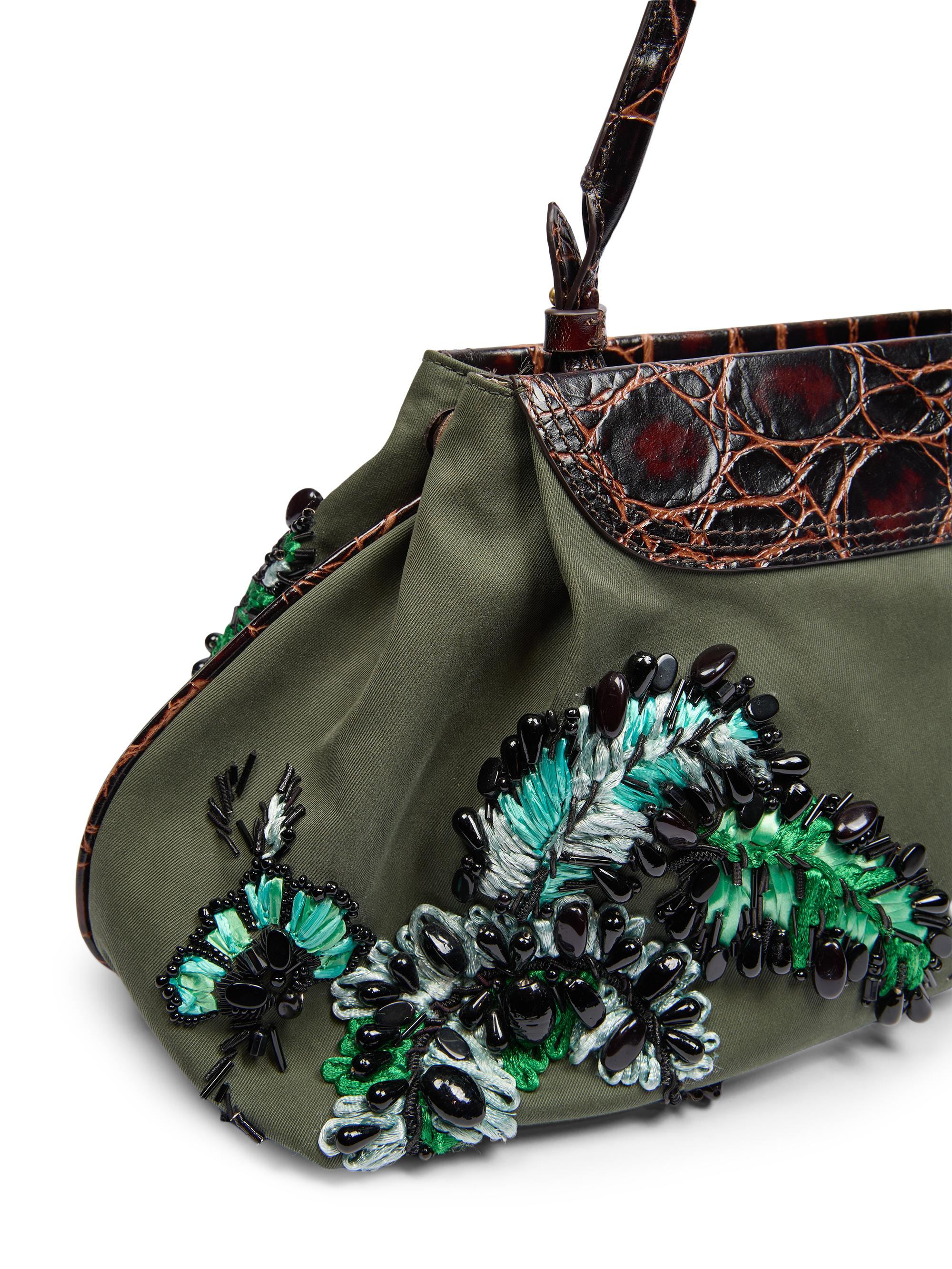 Dries Van Noten Women's Medium Embroidered Cotton Clutch - Bottle | Thumbnail 6