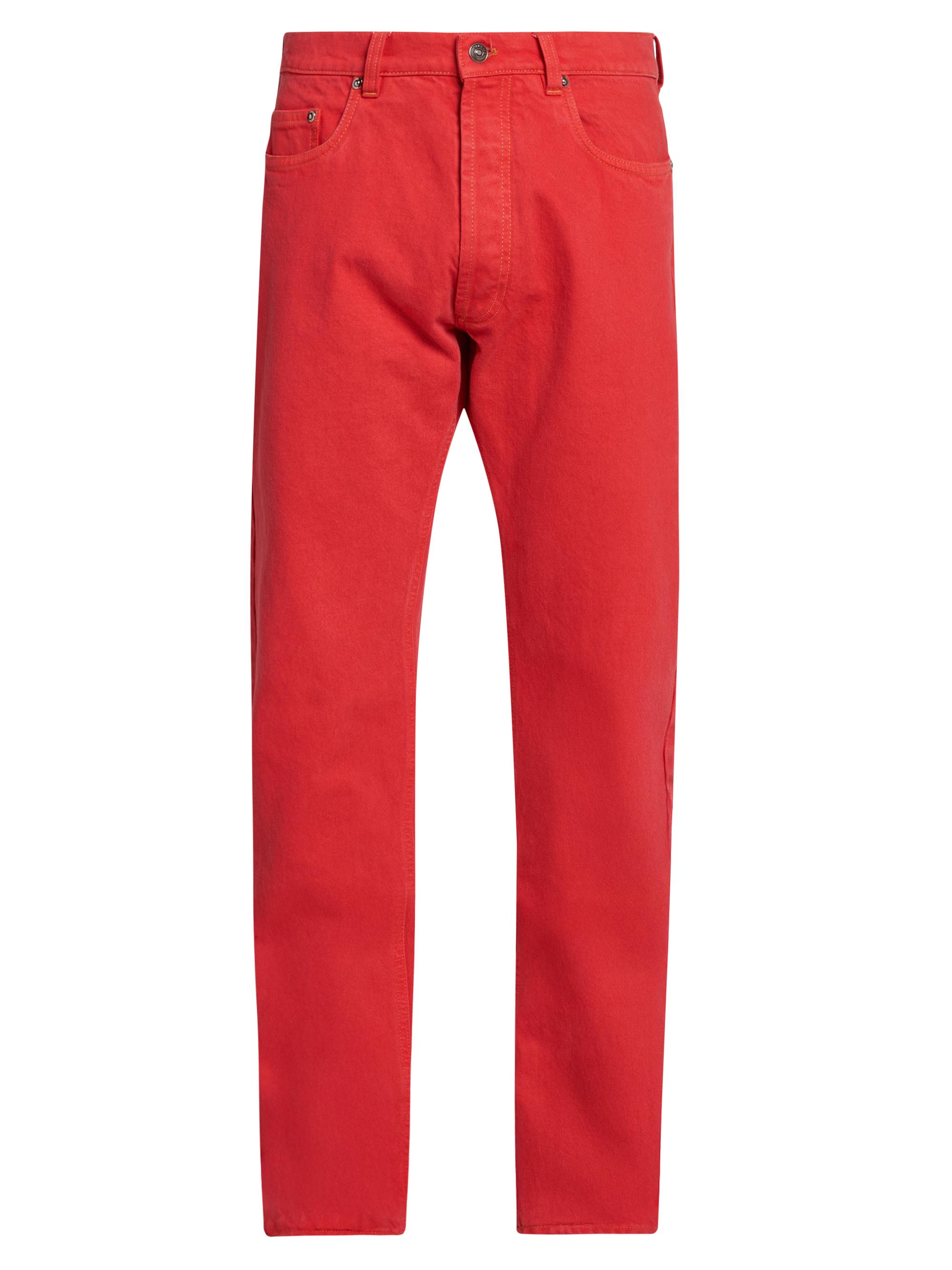 Versace Men's Non-Stretch Straight-Leg Jeans - Red