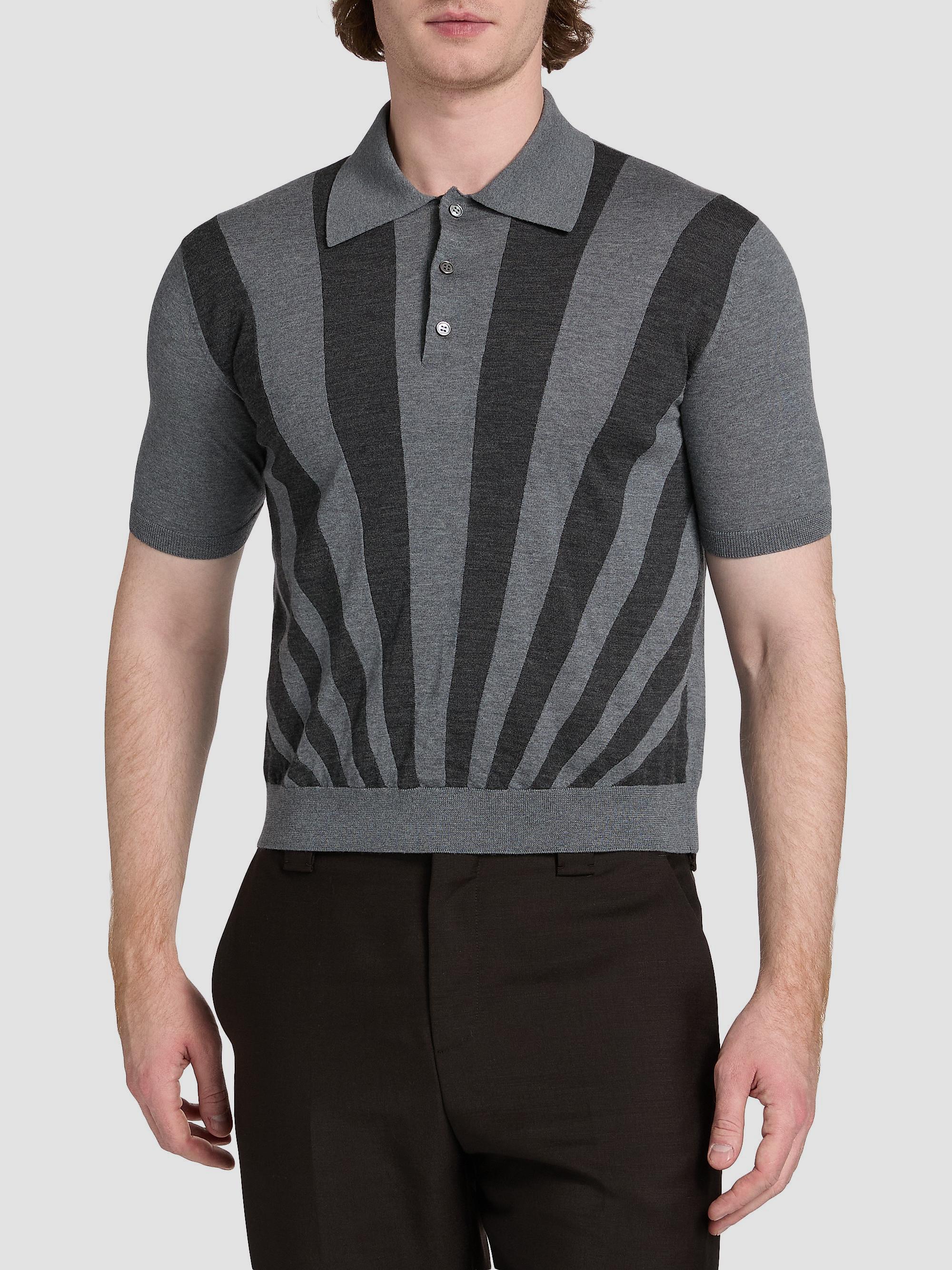 Versace Rays Intarsia-Knit Polo Shirt | Saks Fifth Avenue