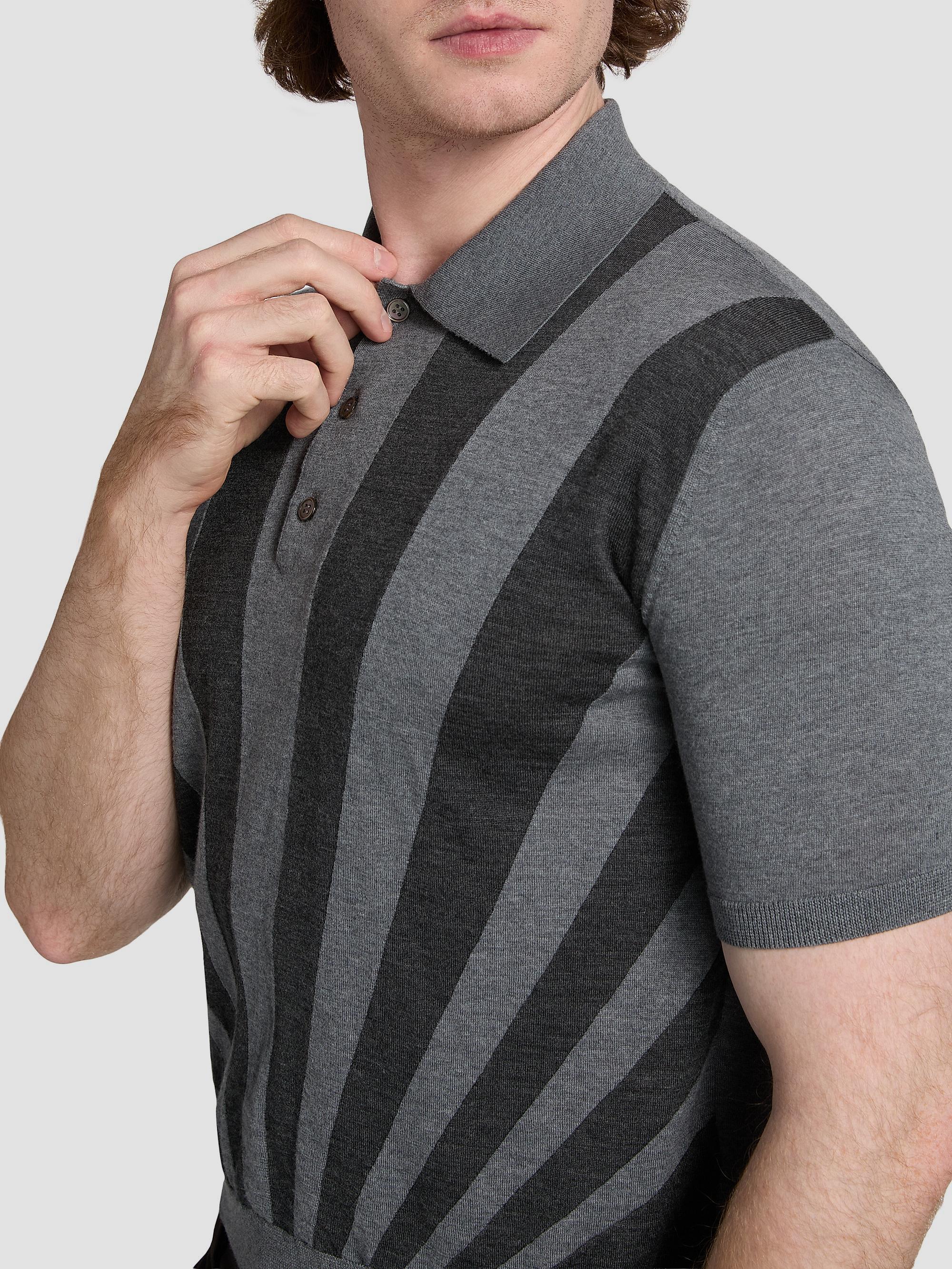 Versace Rays Intarsia-Knit Polo Shirt | Saks Fifth Avenue