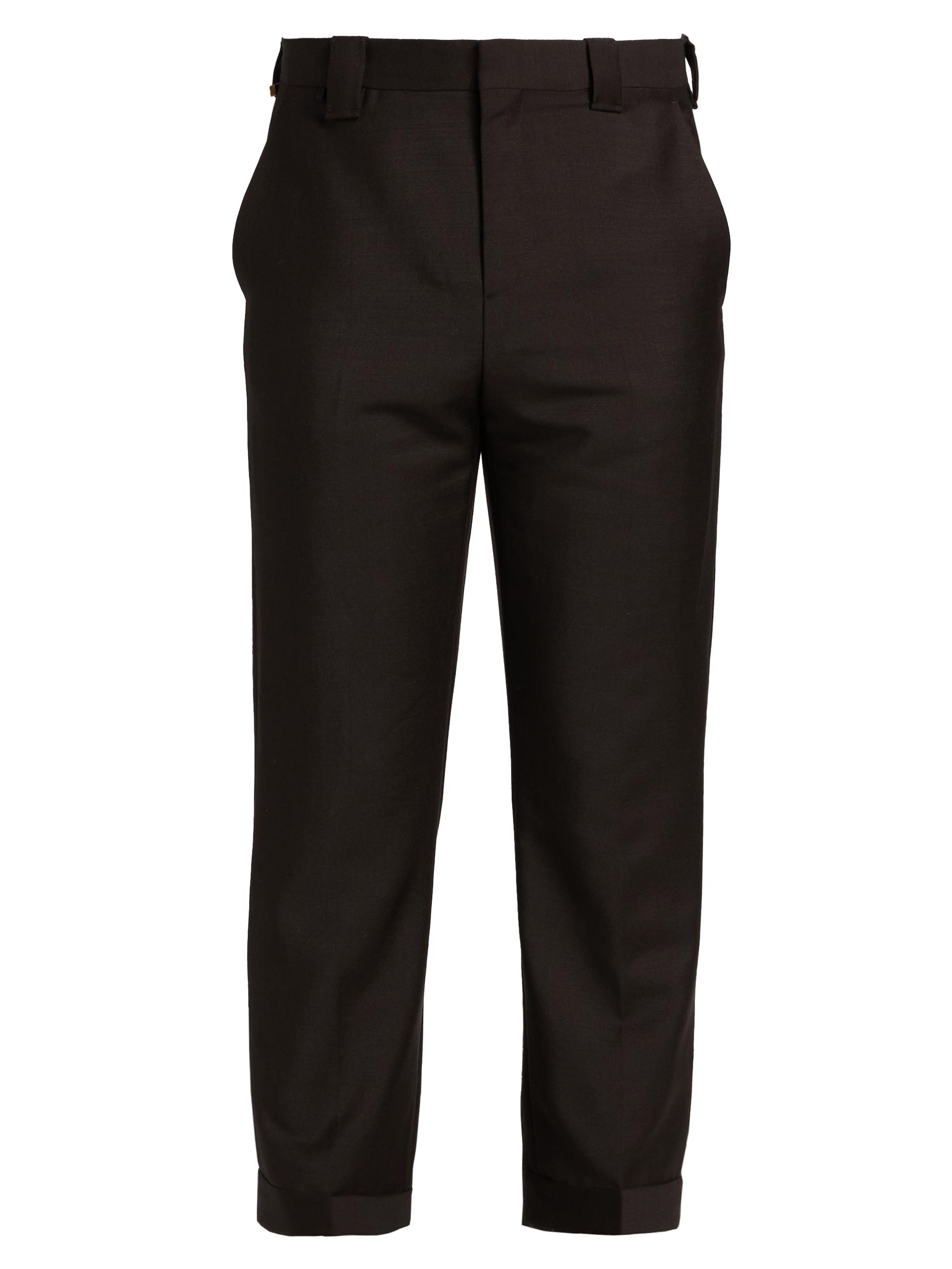Versace Men's Wool-Mohair Trousers - Dark Chocolate