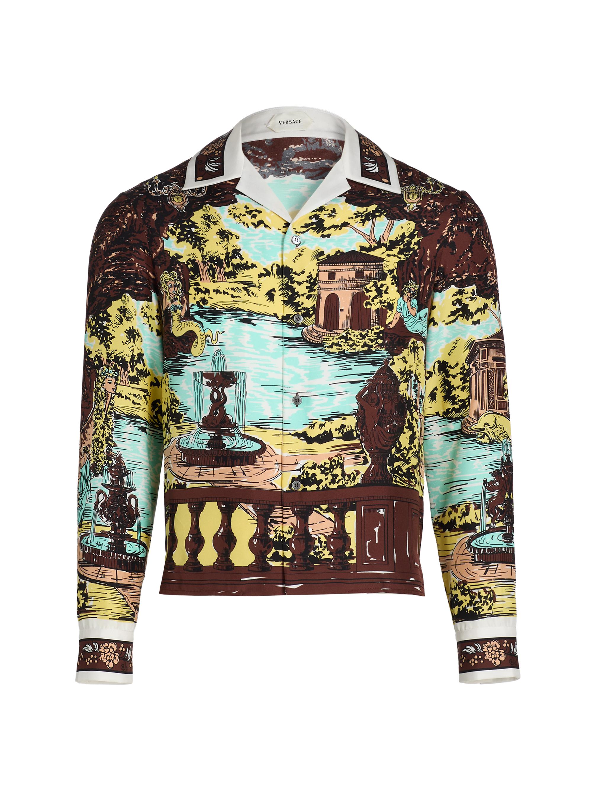 Versace Men's The Grotto Silk Twill Shirt