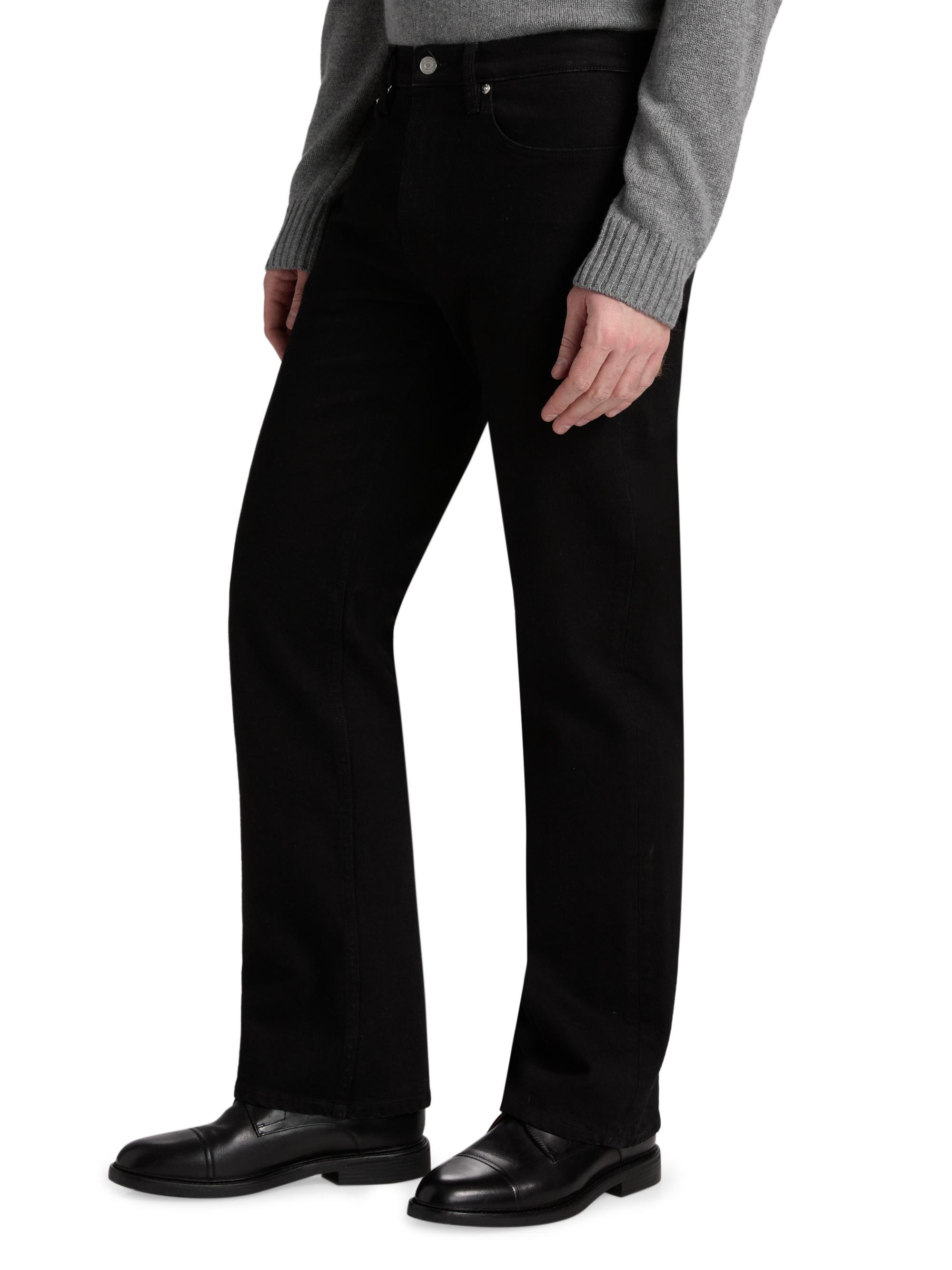 FRAME Men's Stretch Mid-Rise Bootcut Jeans - Black | Thumbnail 4