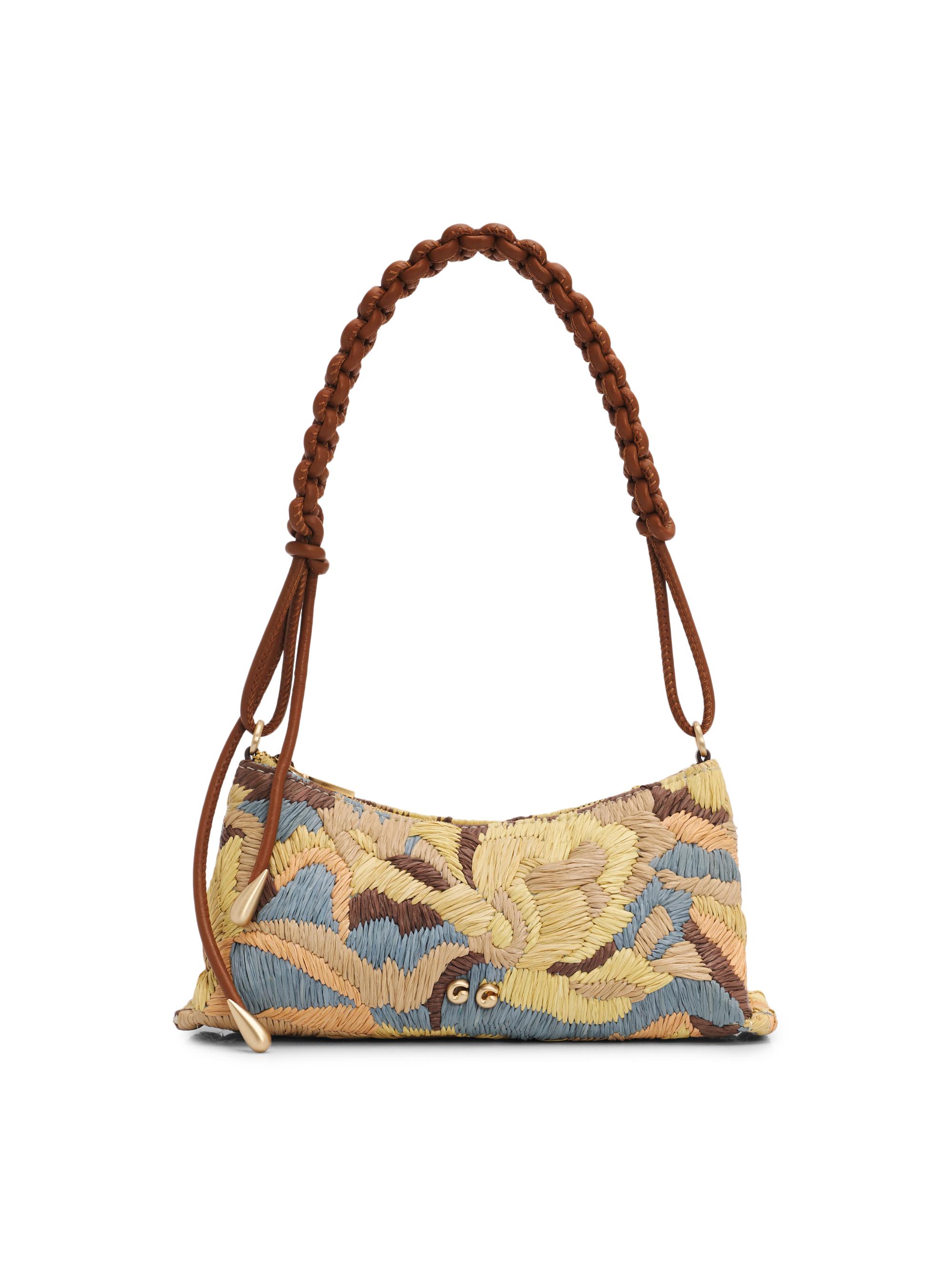 Cult Gaia Women's Osa Patterned Raffia Shoulder Bag - Sunflower Multi