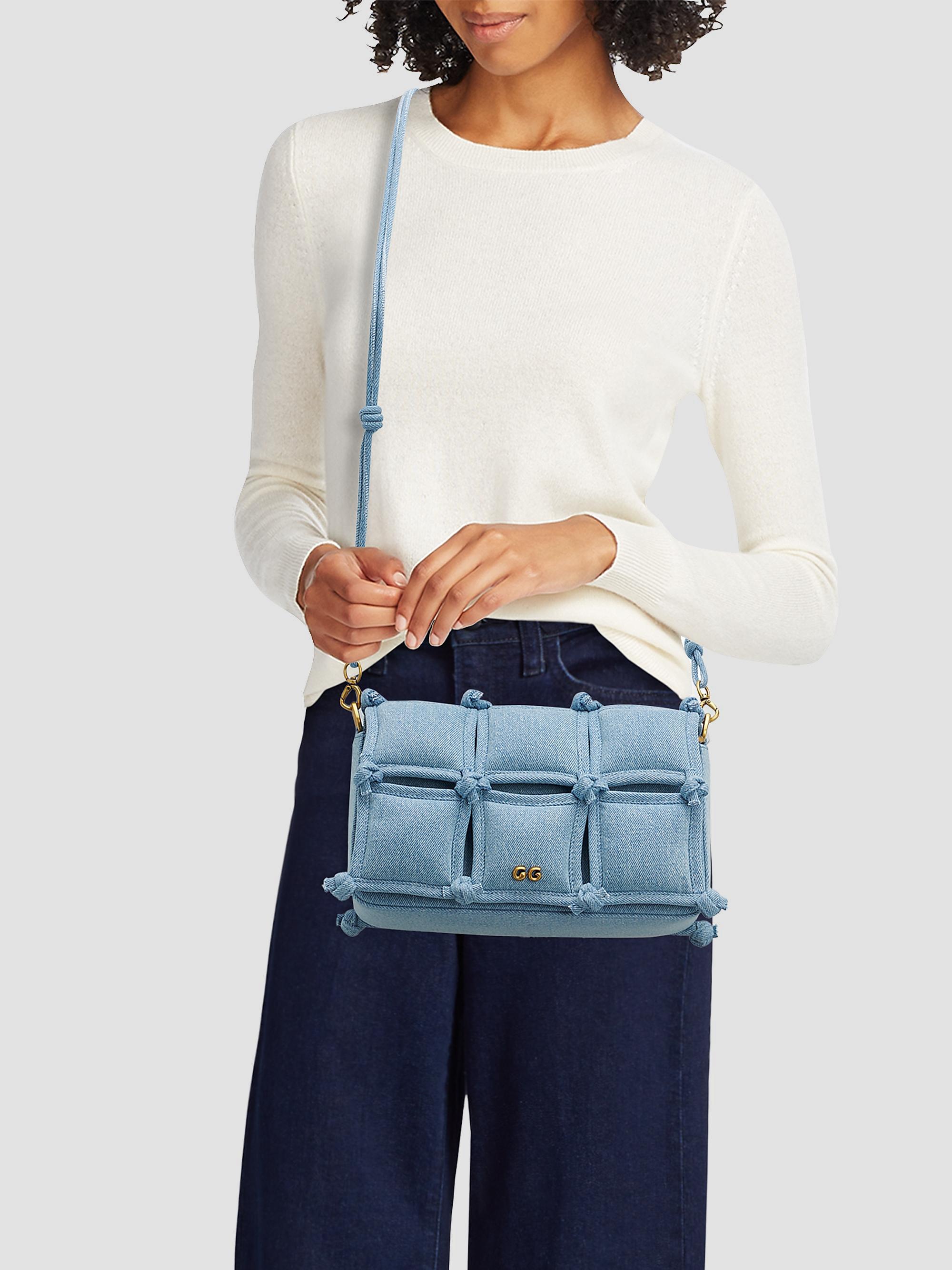 Cult Gaia Puff Denim Crossbody Bag | Saks Fifth Avenue