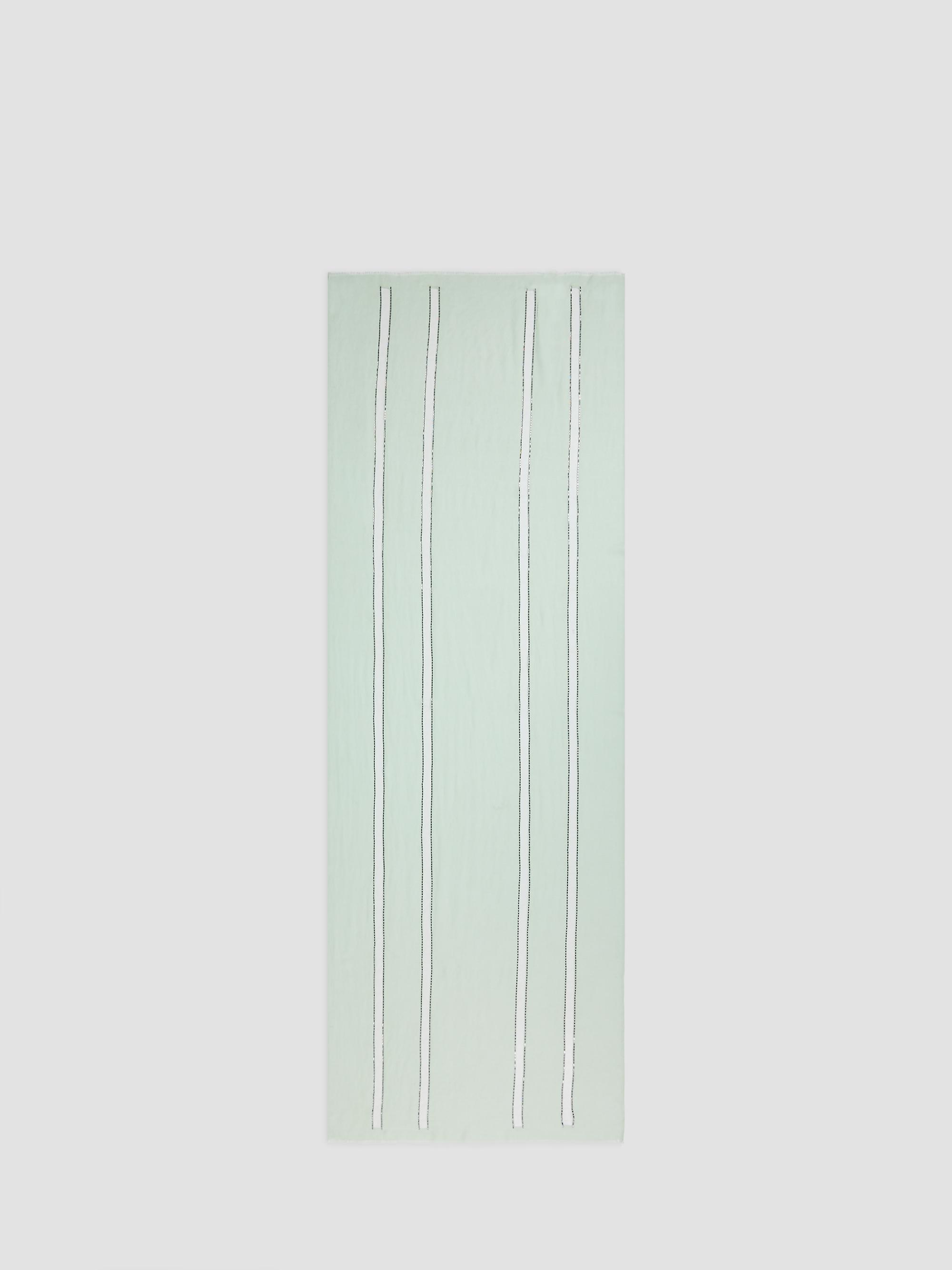Janavi Women's Rhinestone-Striped Cashmere Scarf - Sage Green | Thumbnail 5
