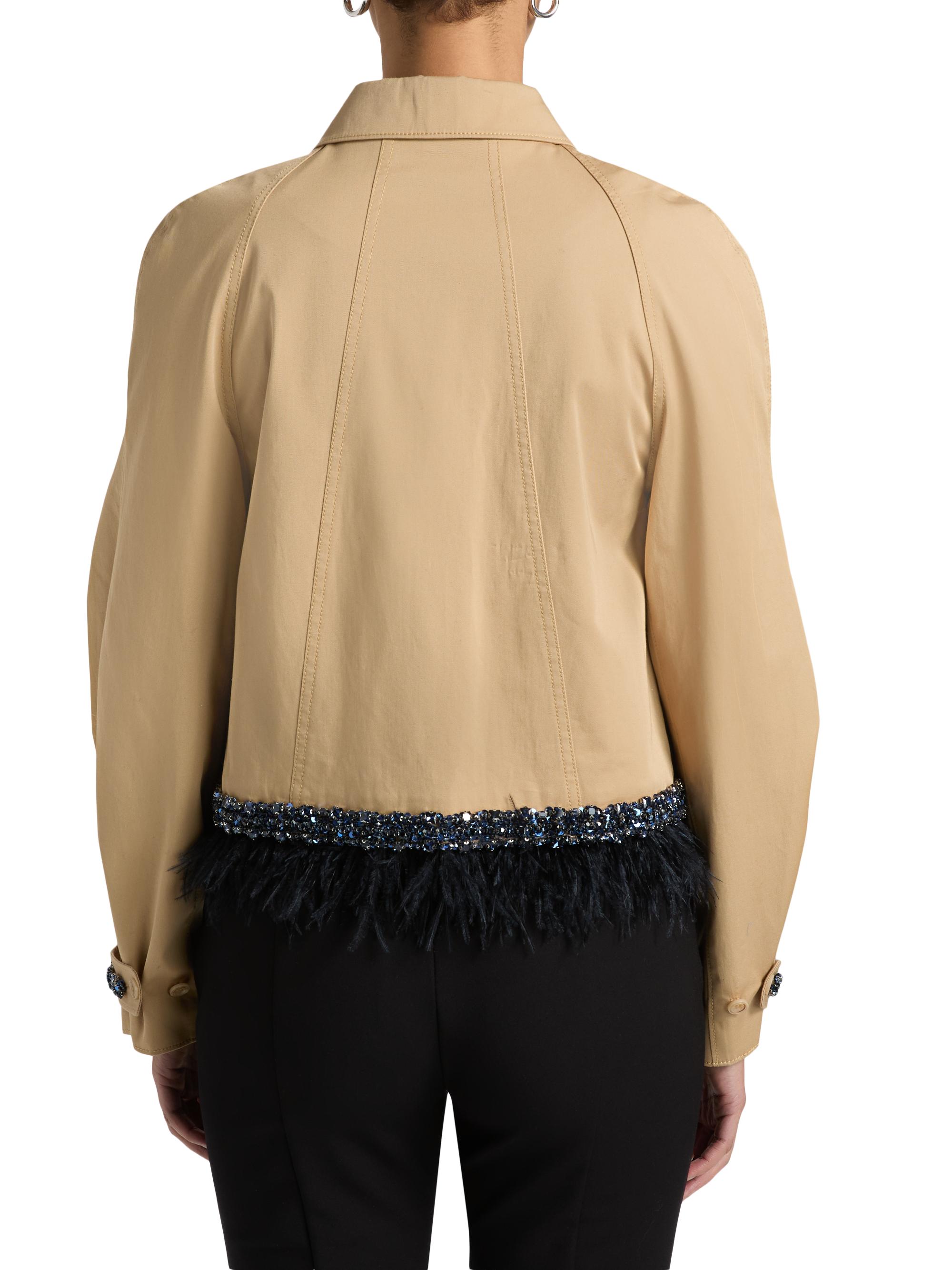 Cinq à Sept Carmila Embellished Feather Trim Jacket | Saks Fifth