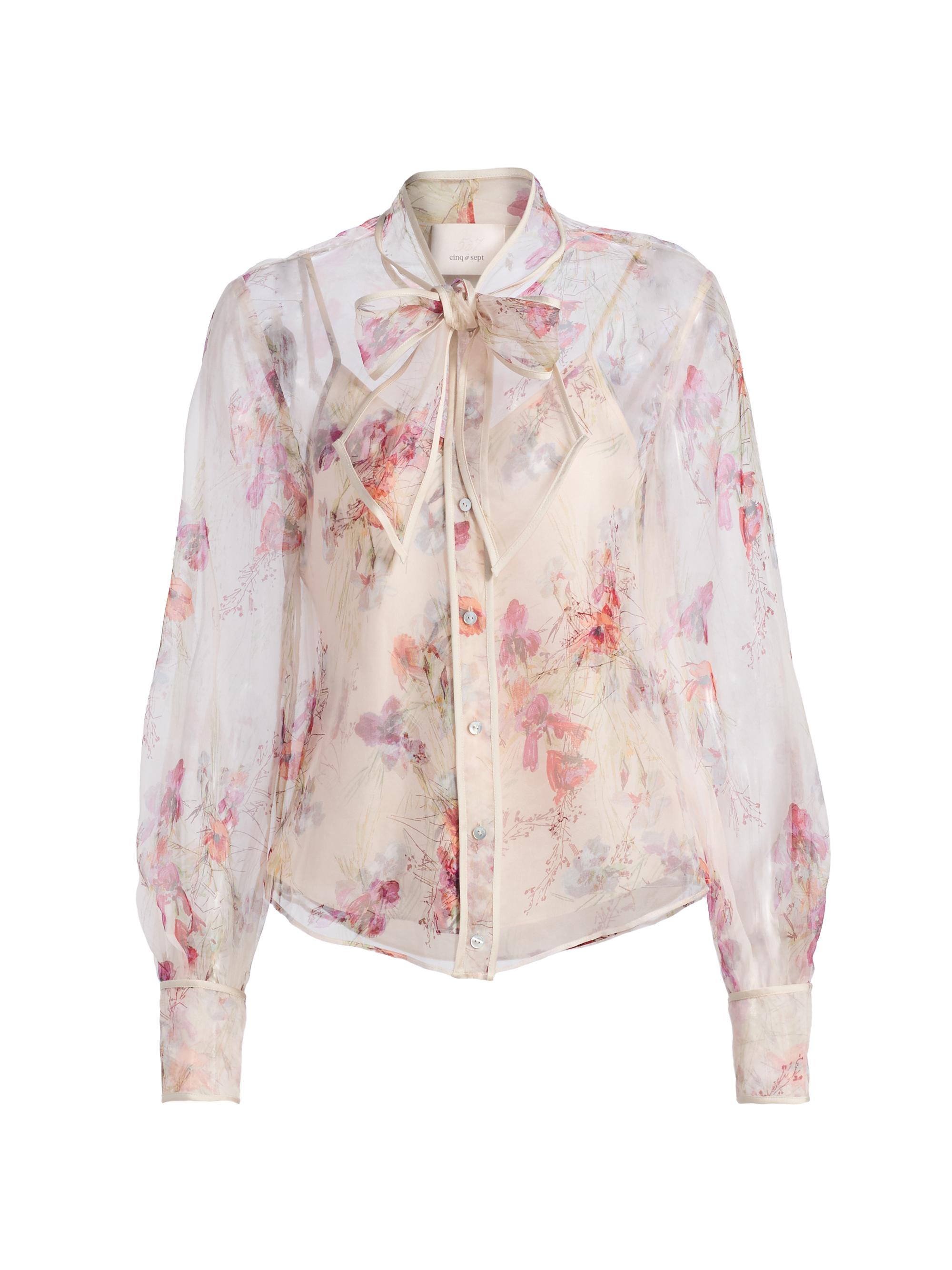 Cinq à Sept Women's Iris Bouquet Farouz Top - Oatmilk Multi