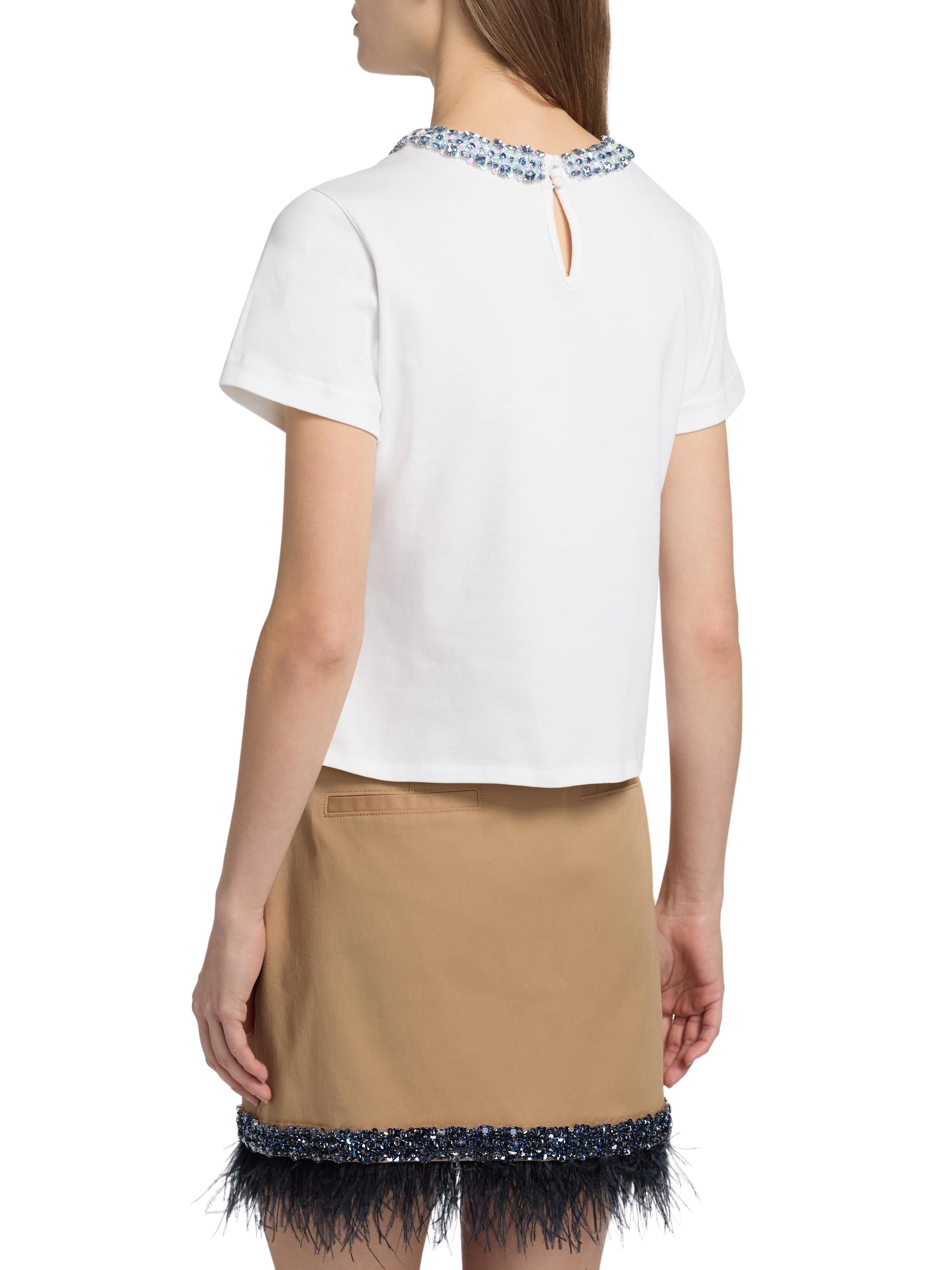 Cinq à Sept Rhinestone Border Shrunken T-Shirt | Saks Fifth Avenue