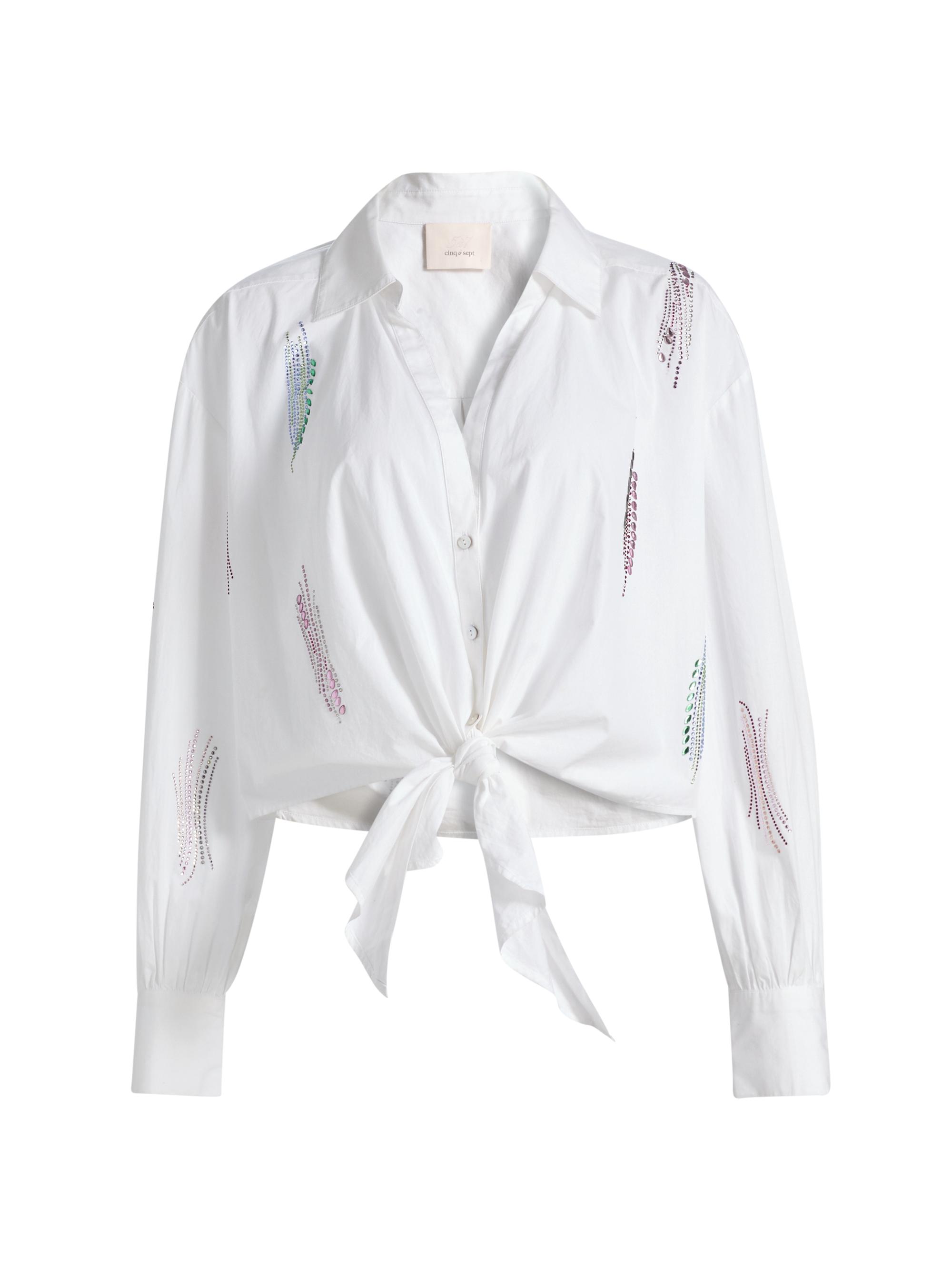 Cinq à Sept Women's Marianna Sequined Whirl Top - White