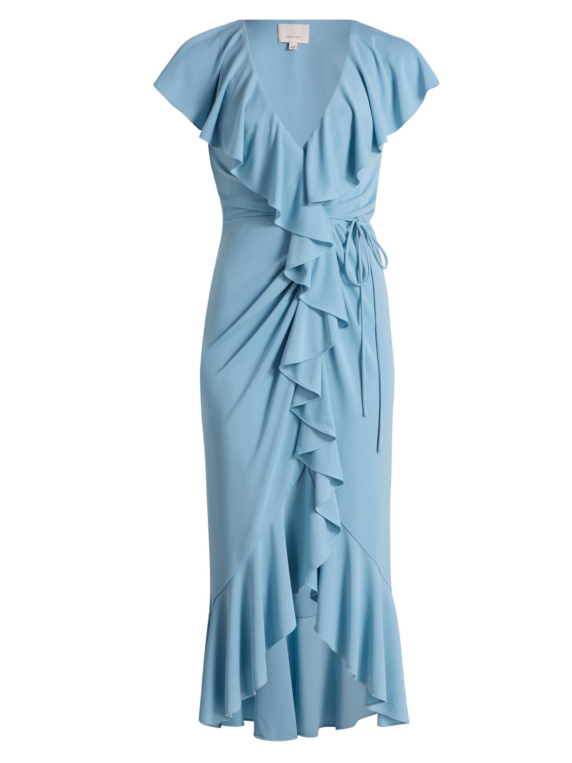 Cinq à Sept Women's Malak Ruffle Wrap Dress - Bluebell