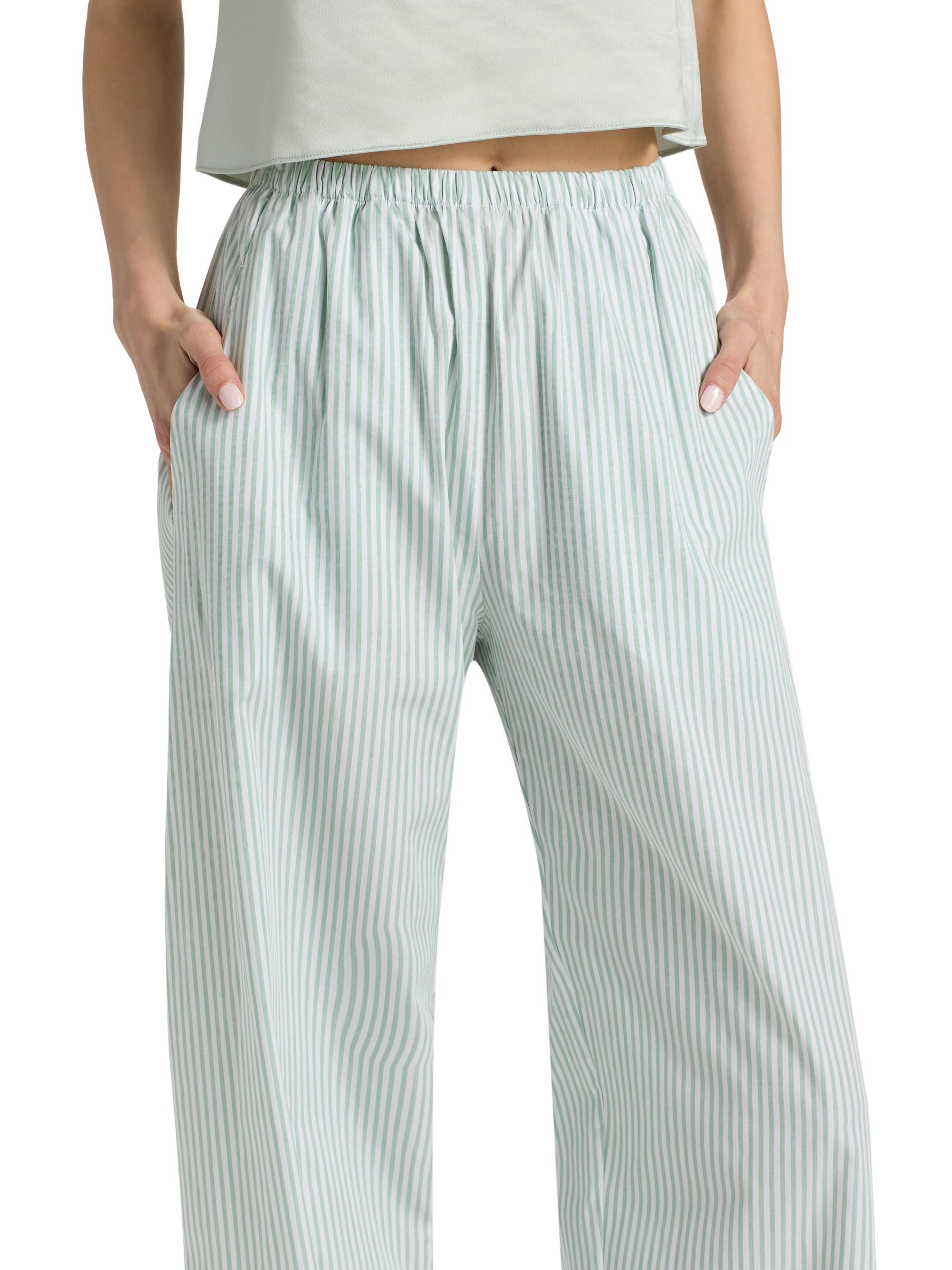 Leset Yoshi Striped Cotton-Blend Wide-Leg Pants | Saks Fifth Avenue