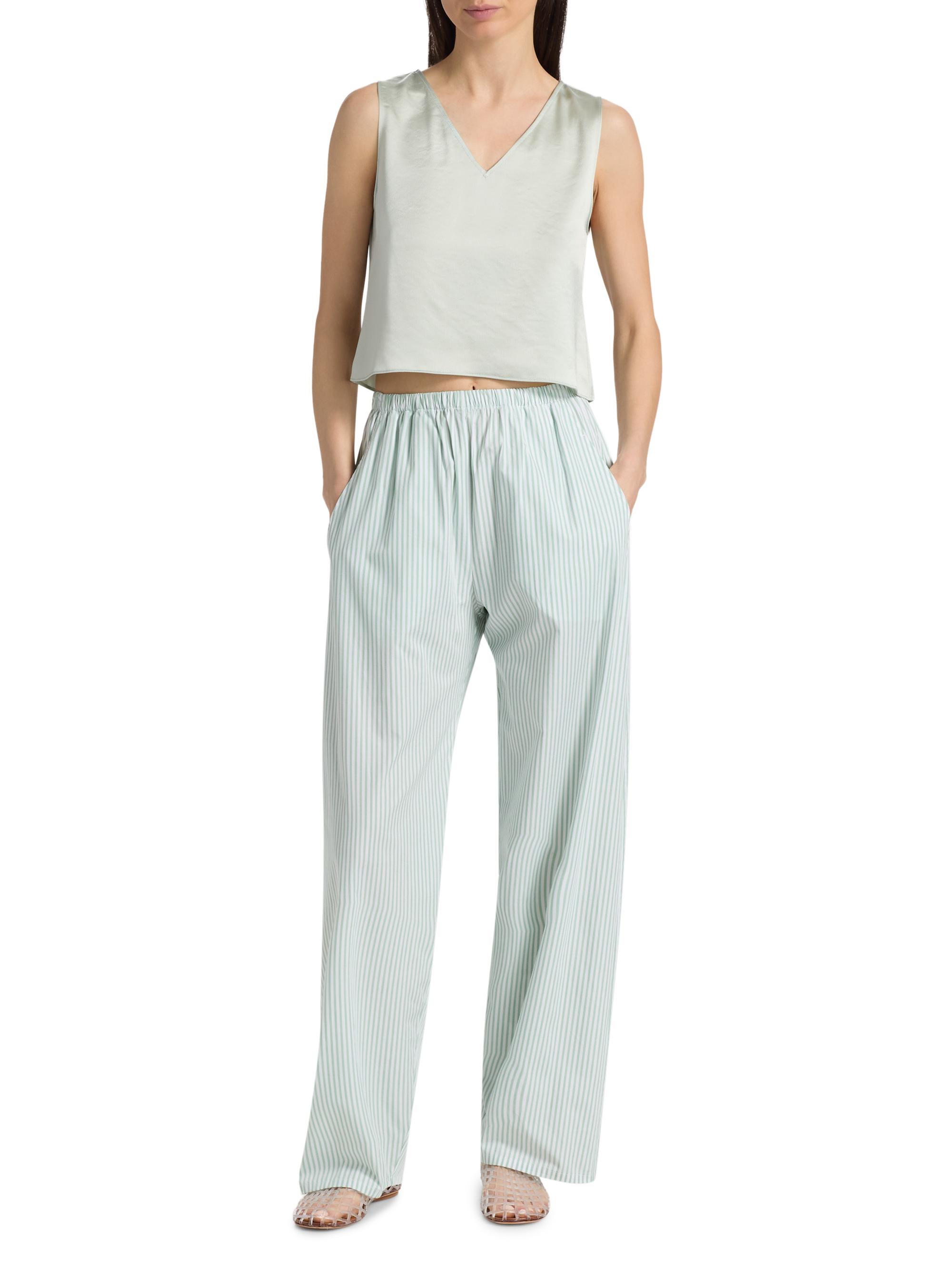 Leset Yoshi Striped Cotton-Blend Wide-Leg Pants | Saks Fifth Avenue