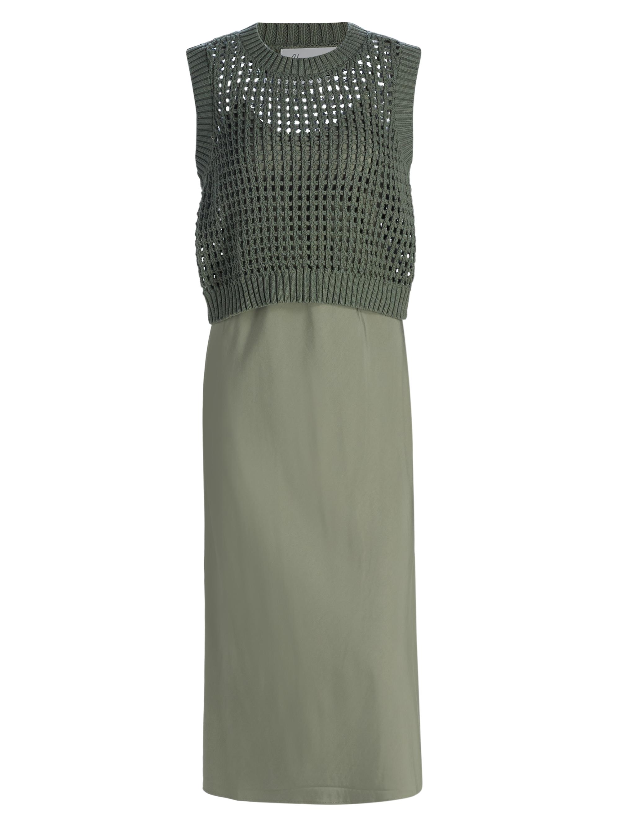 dh New York Women's Mixed-Media Cotton Midi-Dress - Willow