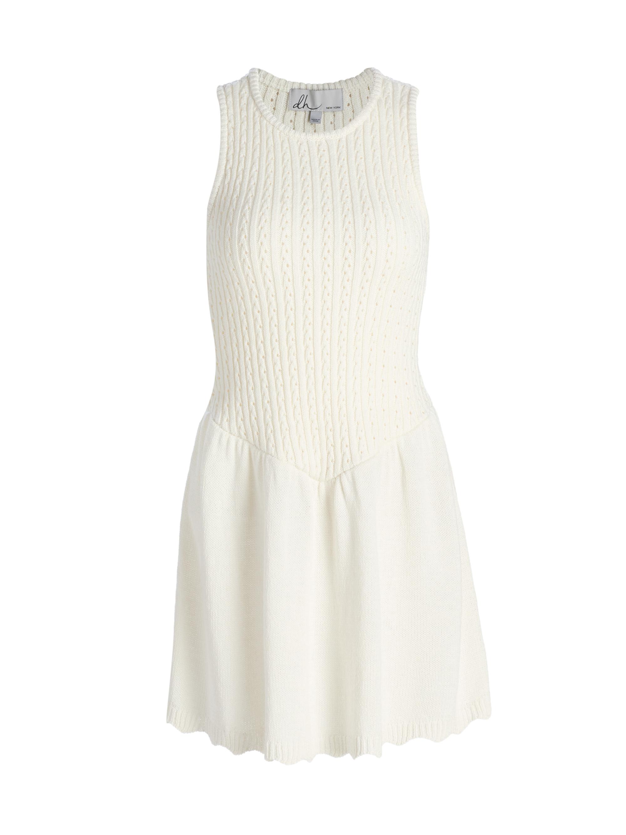 dh New York Women's Kylie Cable-Knit Minidress - White