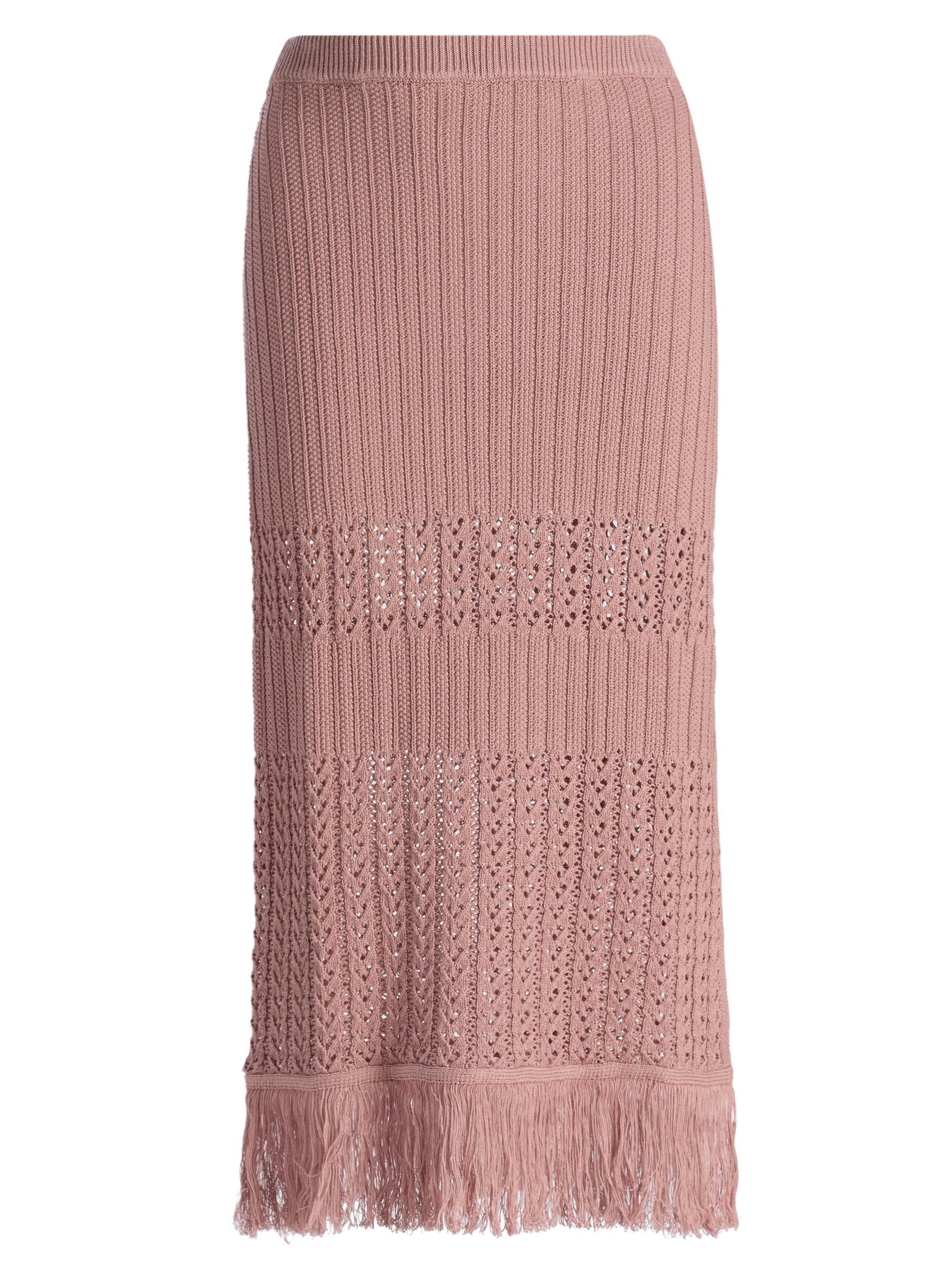 dh New York Women's Justine Knit Fringe Midi-Skirt - Dusty Rose