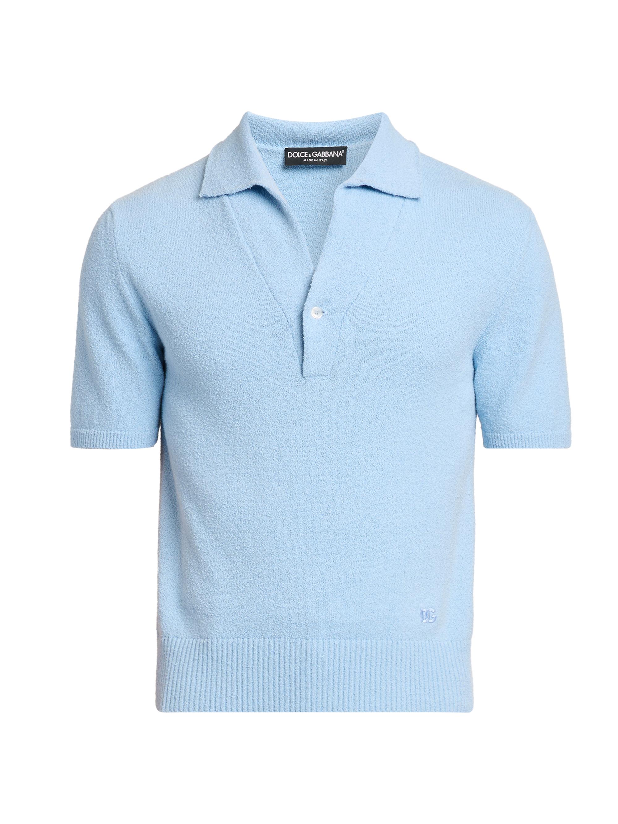 Dolce & Gabbana Men's Knit Short-Sleeve Polo Shirt - Azzurro