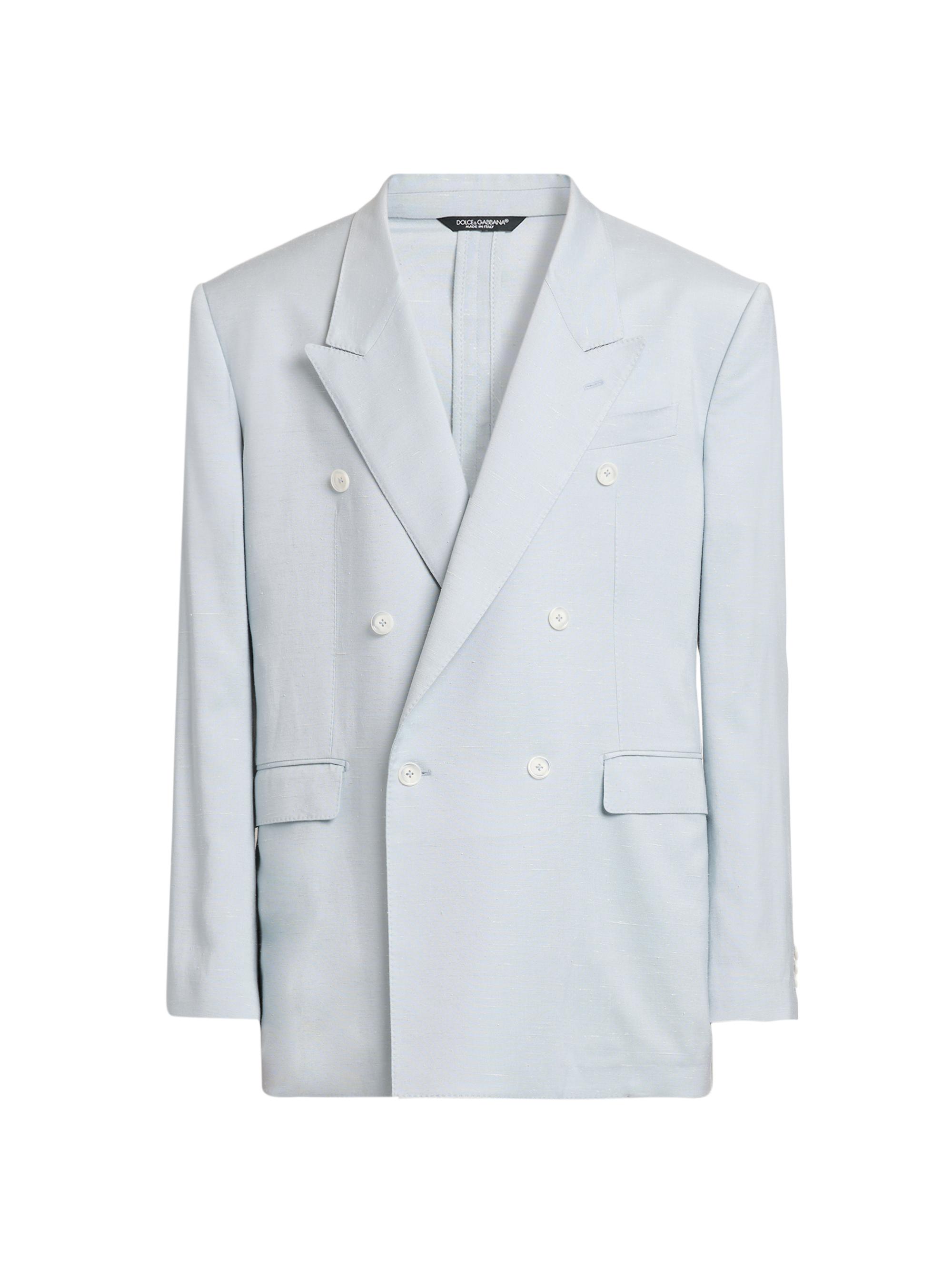 Dolce & Gabbana Men's Double-Breasted Peak-Lapel Blazer - Azzurro Polvere