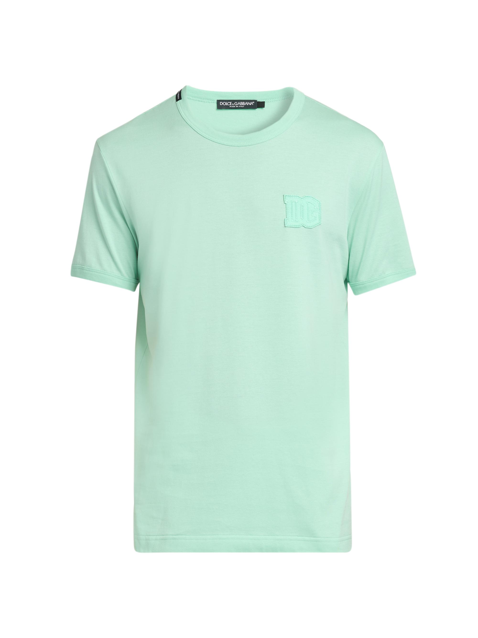 Dolce & Gabbana Men's DG Patch Cotton Crewneck T-Shirt - Verde Acqua