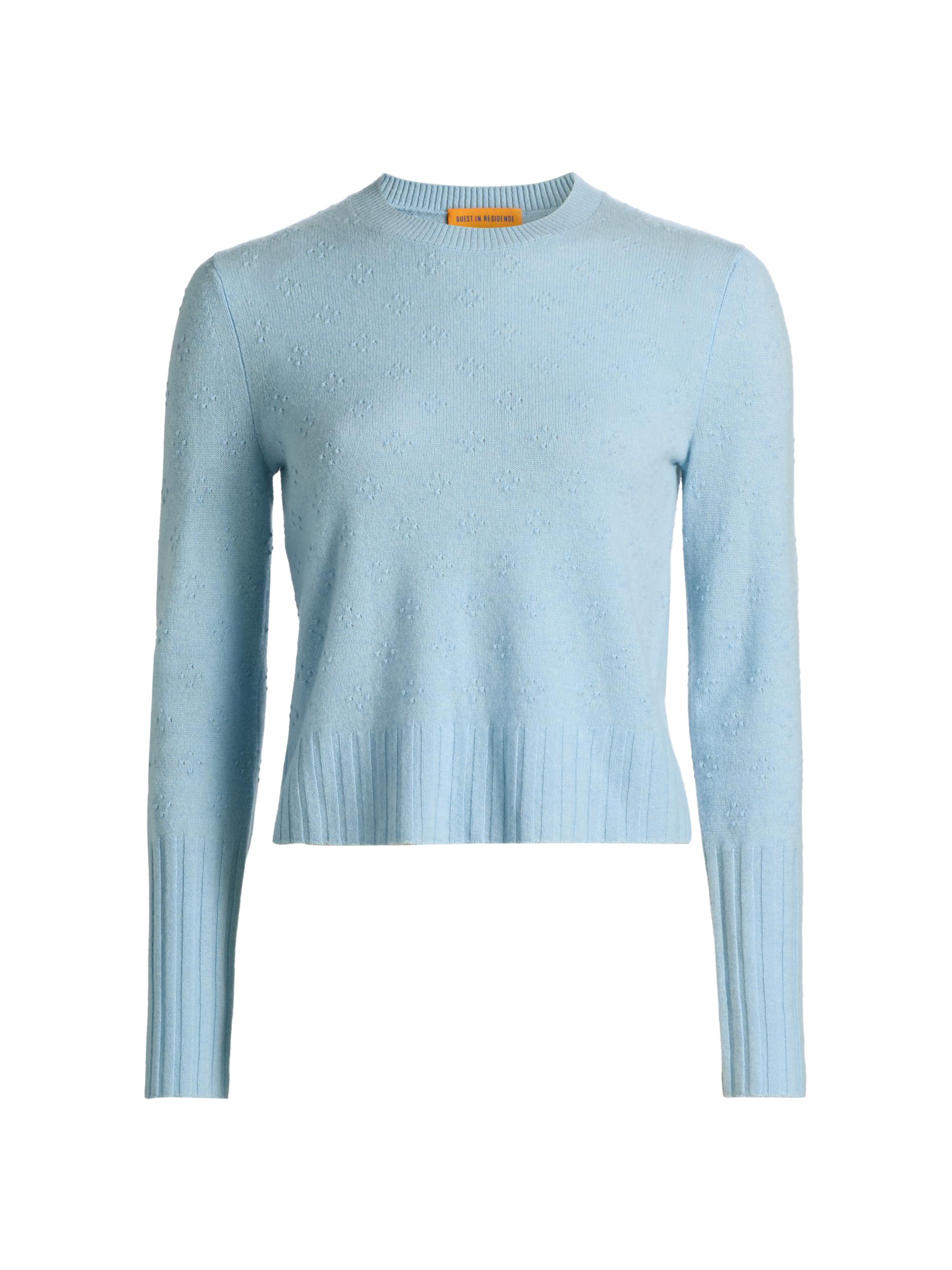 Guest in Residence Women's Compass Shrunken Crewneck Sweater - Clear Sky